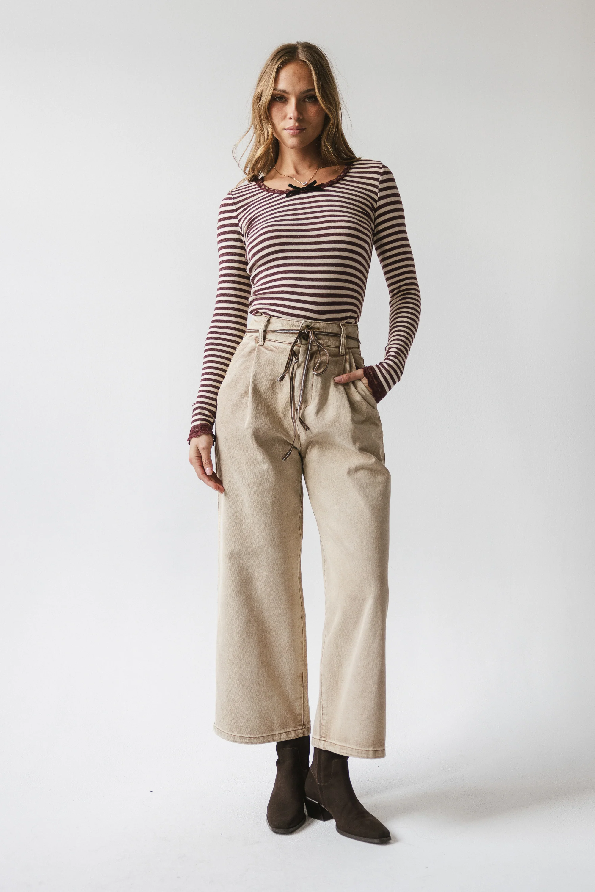 Jovie Pleated Wide Leg Pants - FINAL SALE - Image 8