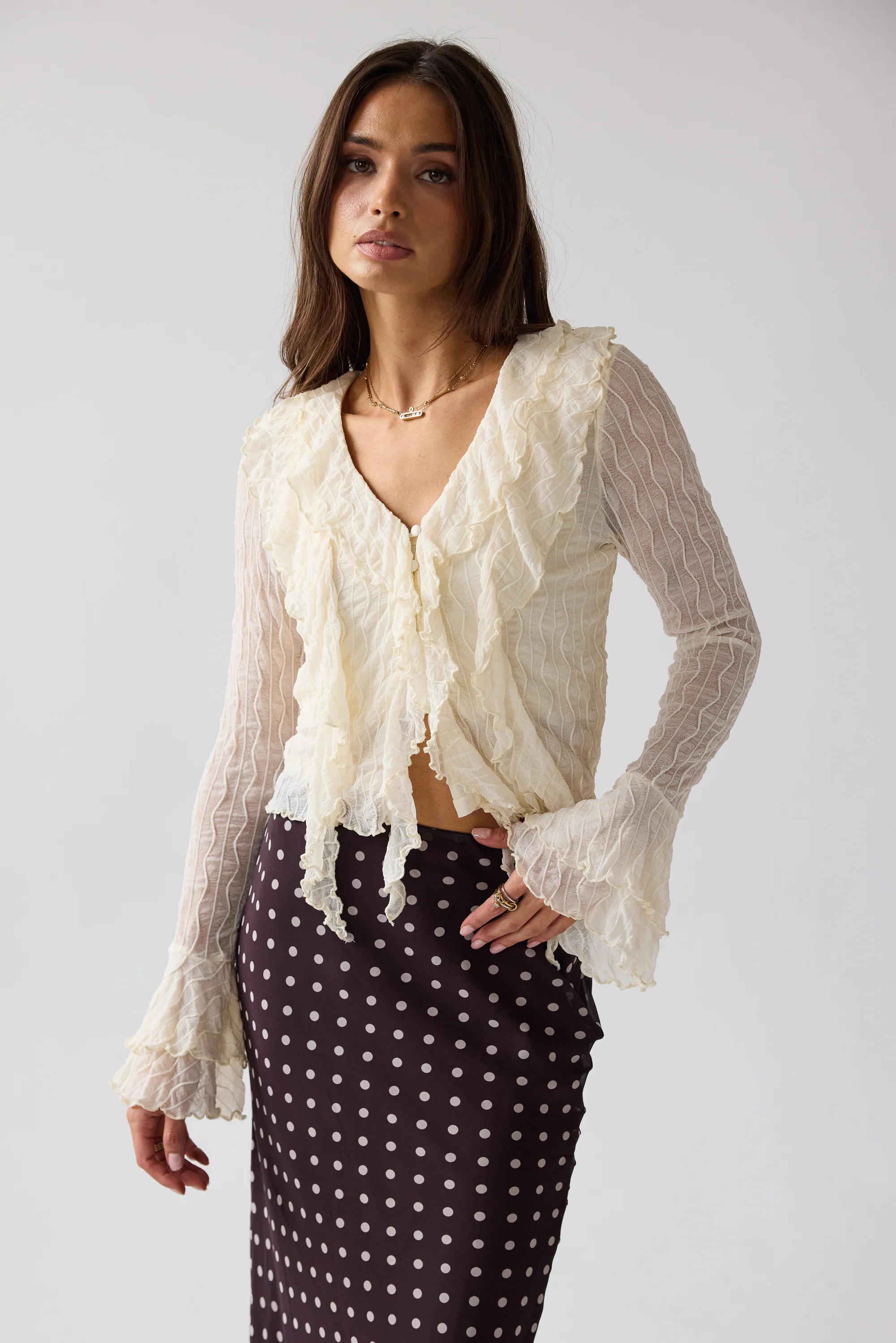 Joy Ruffle Top in Ivory - FINAL SALE - Image 4
