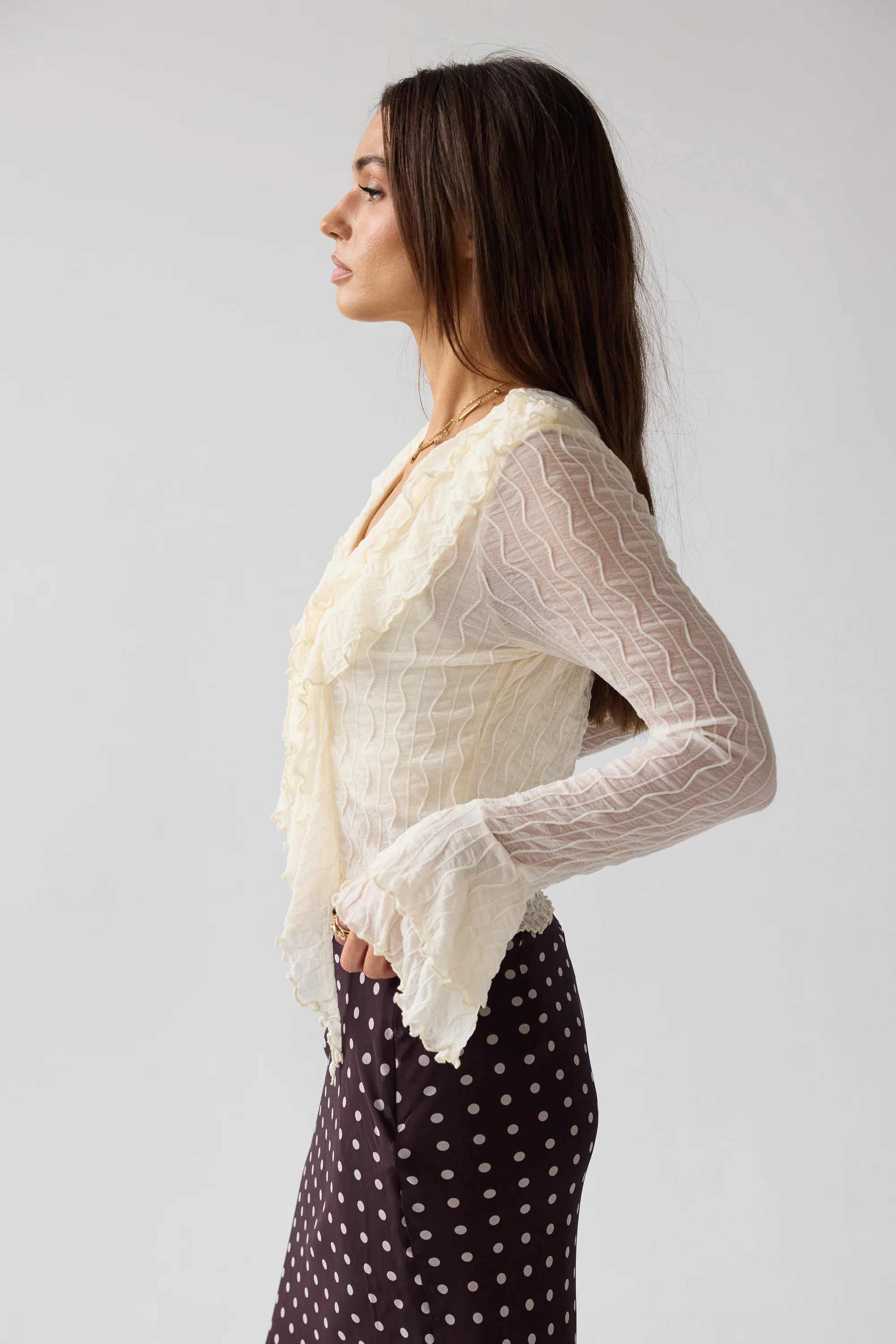 Joy Ruffle Top in Ivory - FINAL SALE - Image 6