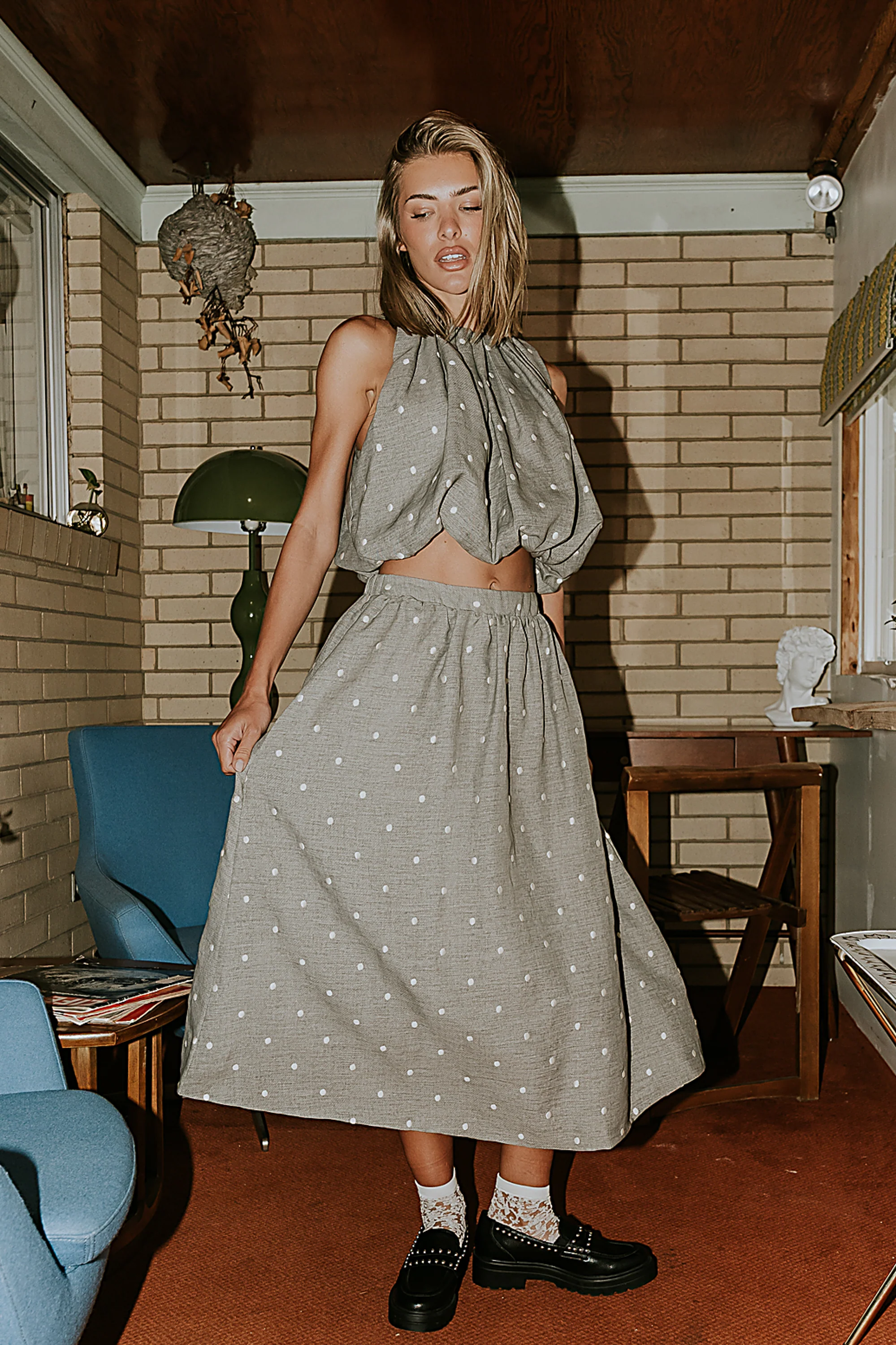 Jozie Polka Dot Midi Skirt - FINAL SALE - Image 3