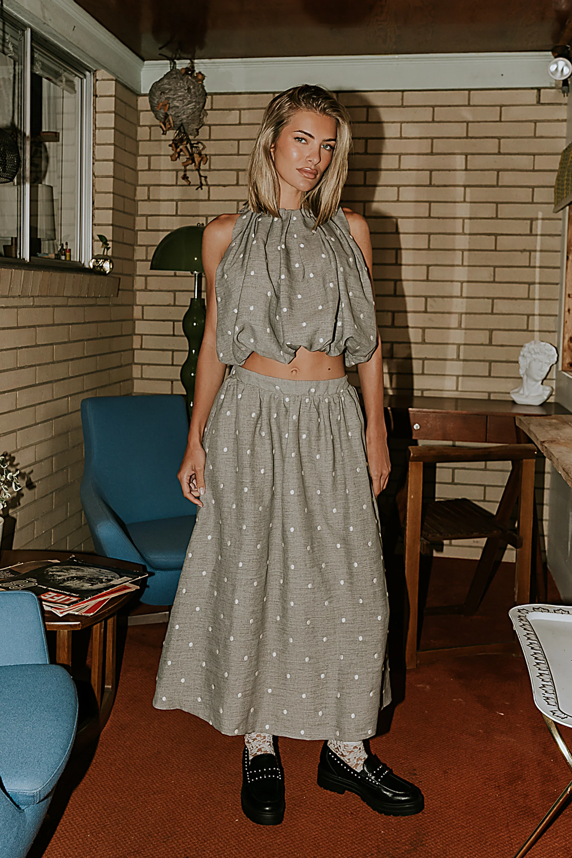 Jozie Polka Dot Midi Skirt - FINAL SALE - Image 4