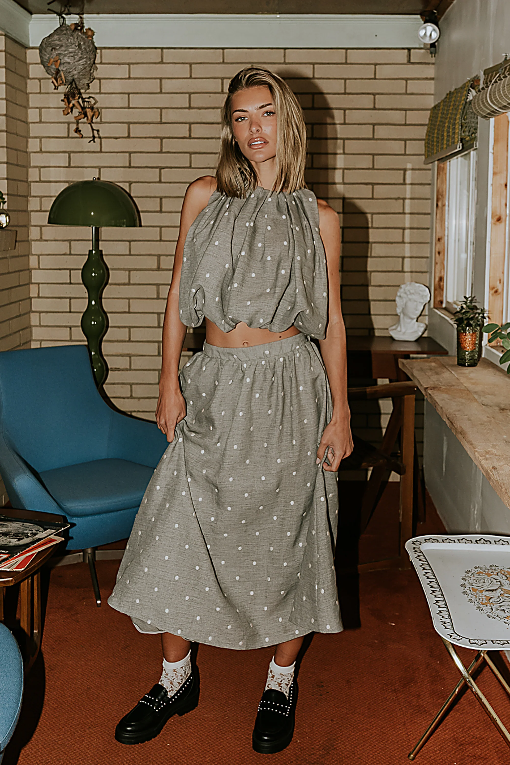 Jozie Polka Dot Midi Skirt - FINAL SALE - Image 8