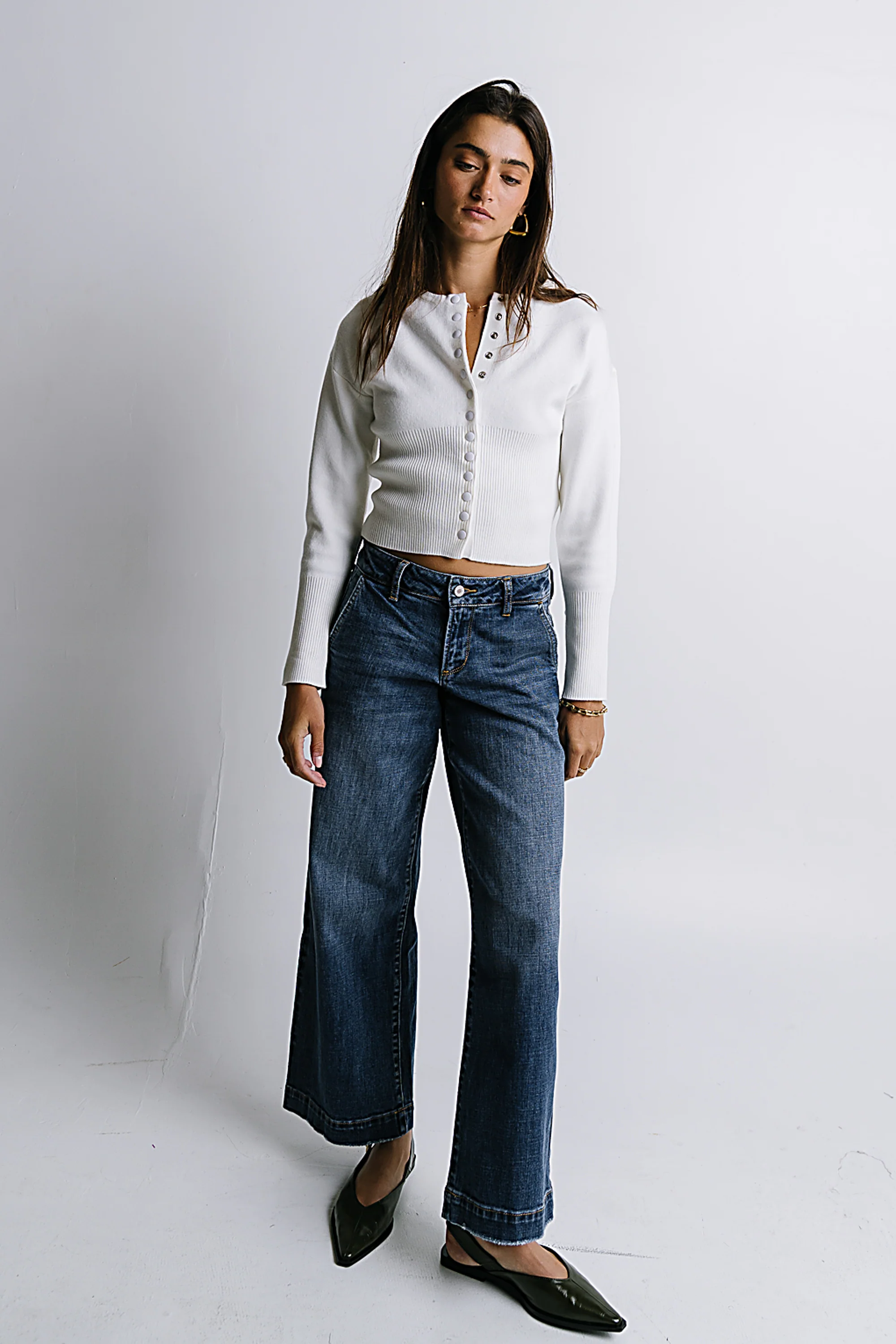 Julia Ribbed Cardigan in Cream - FINAL SALE - Image 4