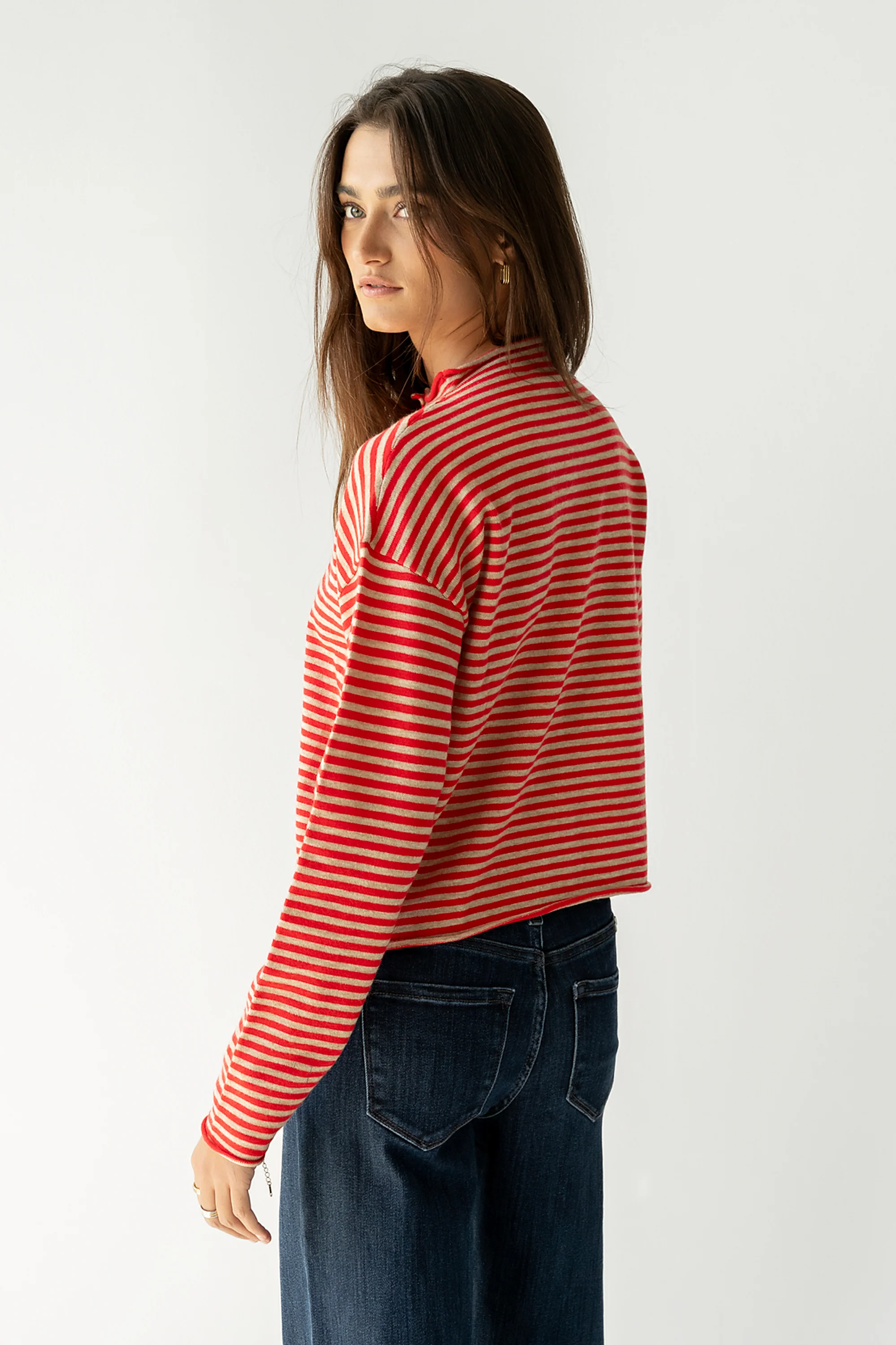 Julianne Striped Cardigan in Red - Image 3