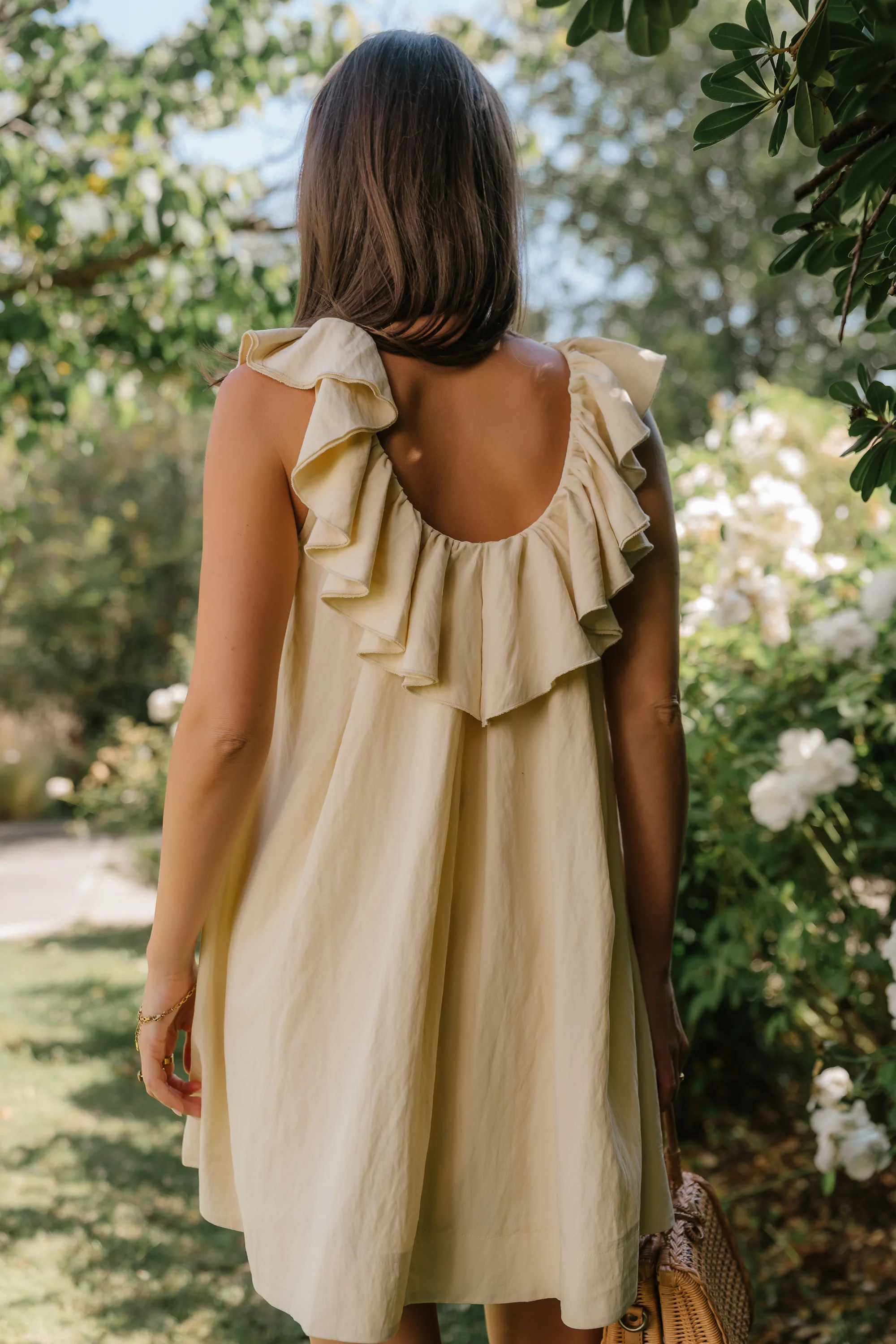 Juliet Ruffle Mini Dress in Yellow - Image 3