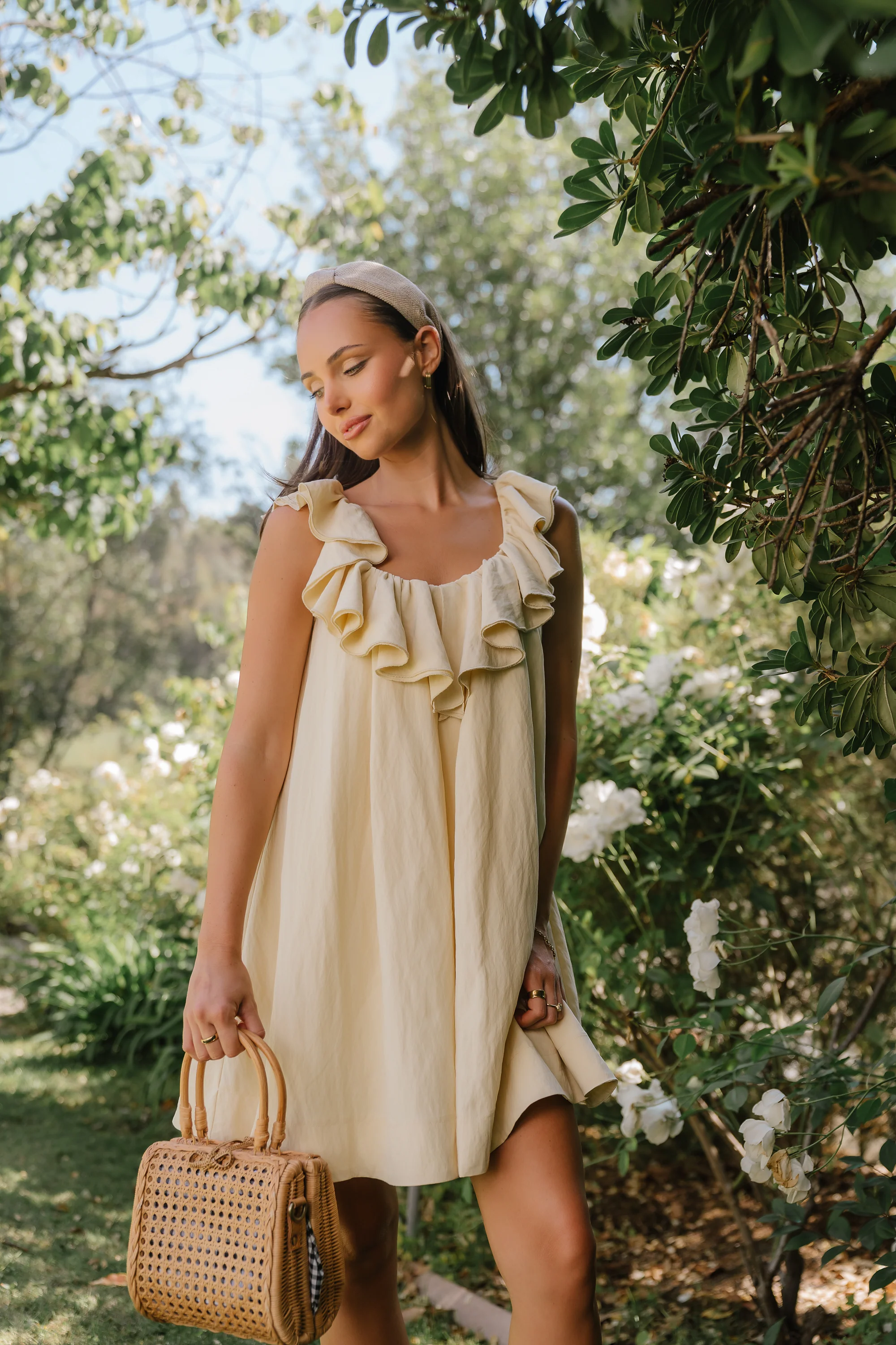 Juliet Ruffle Mini Dress in Yellow - Image 6