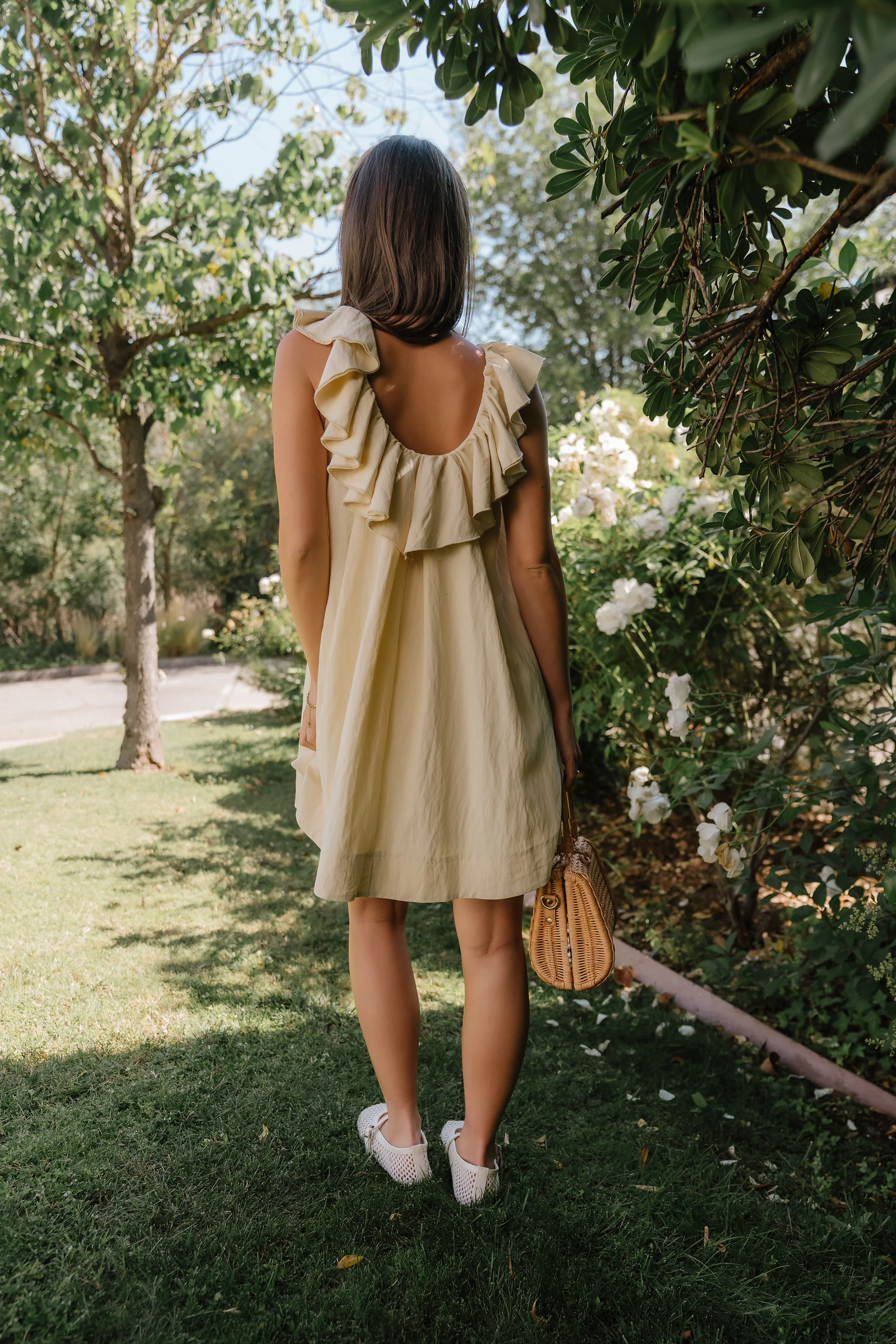 Juliet Ruffle Mini Dress in Yellow - Image 7