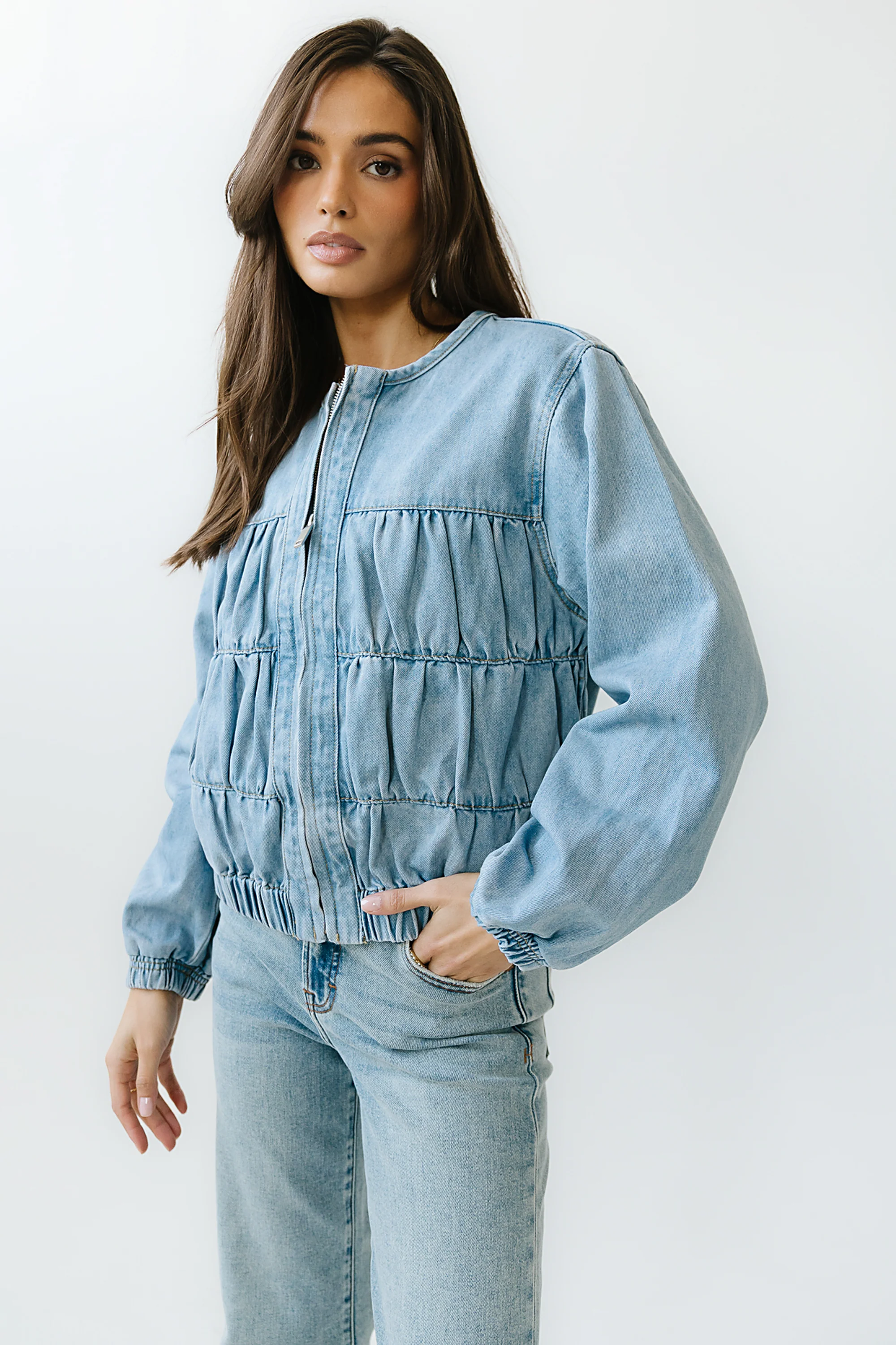 Juney Cinched Denim Jacket - FINAL SALE - Image 2