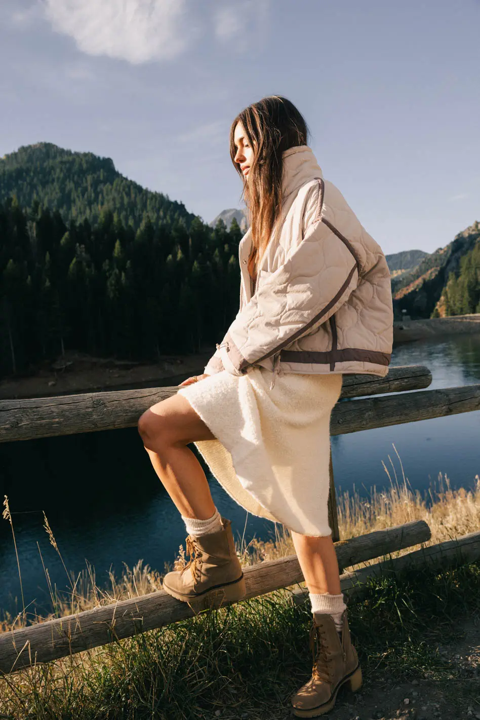 Junia Quilted Jacket in Beige - FINAL SALE - Image 3