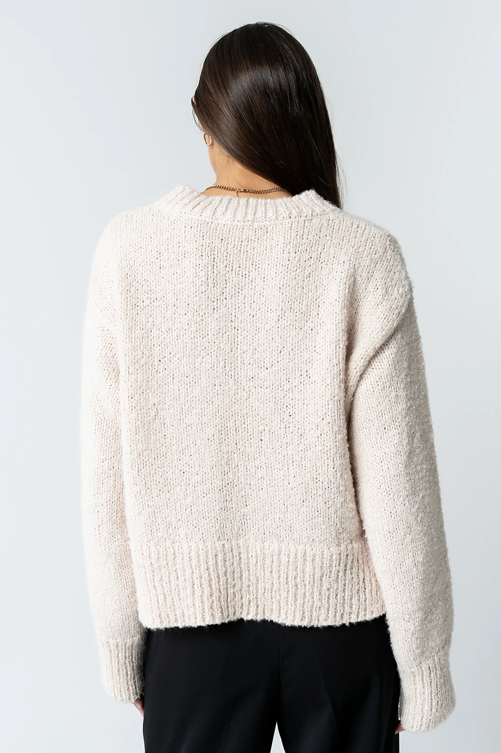 Junie Fuzzy Sweater in Cream - Image 3