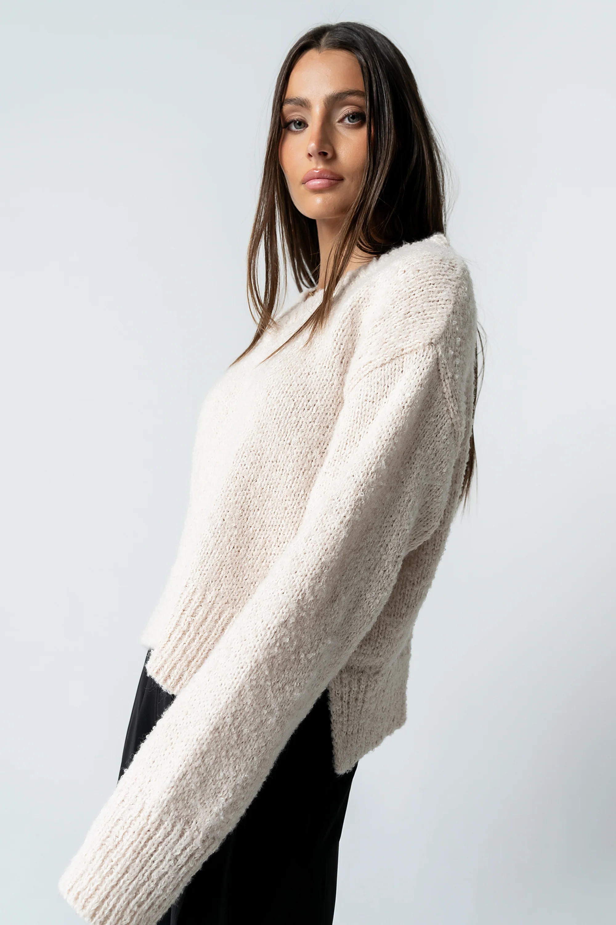 Junie Fuzzy Sweater in Cream - Image 5