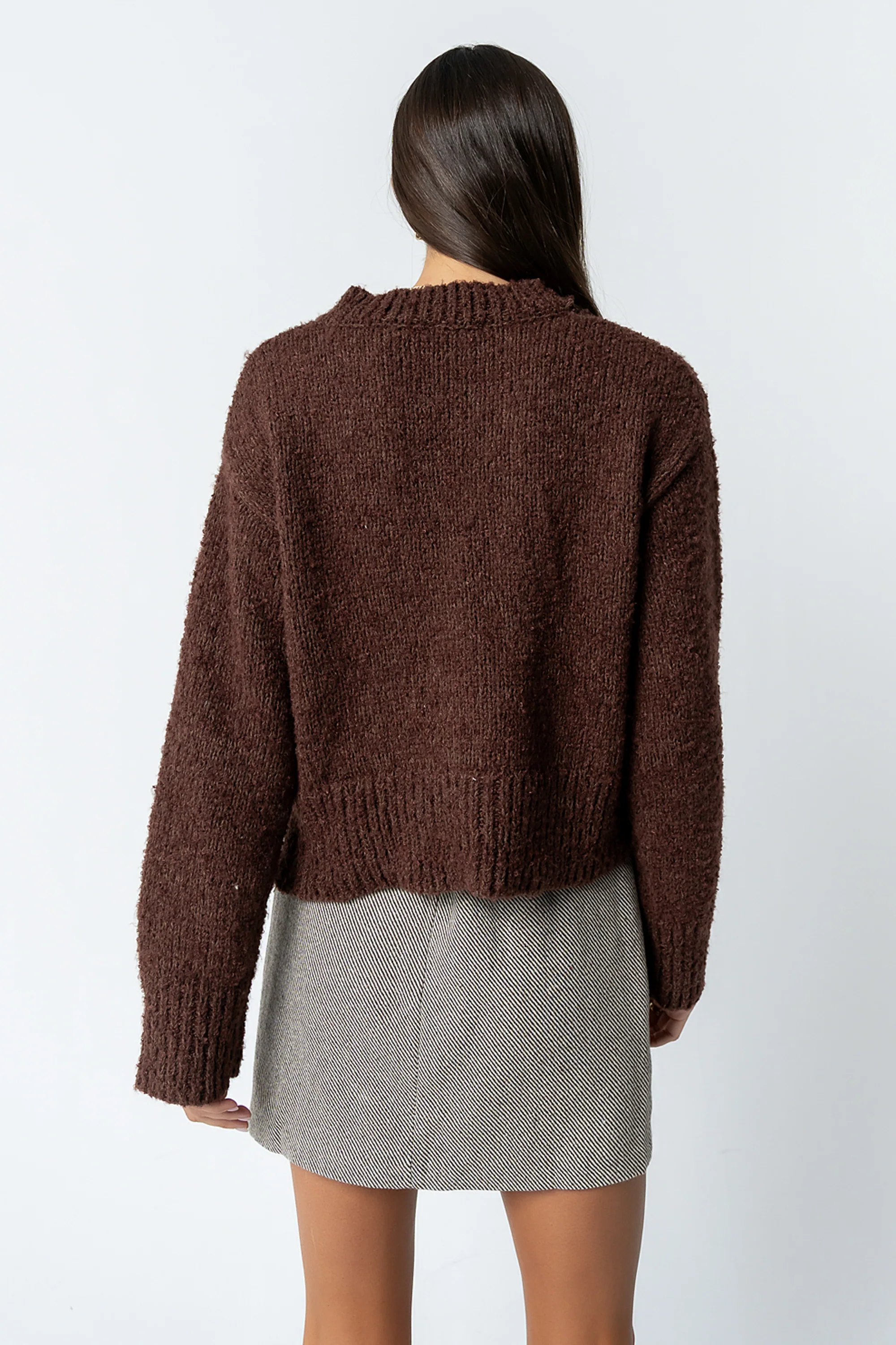 Junie Fuzzy Sweater in Brown - Image 2