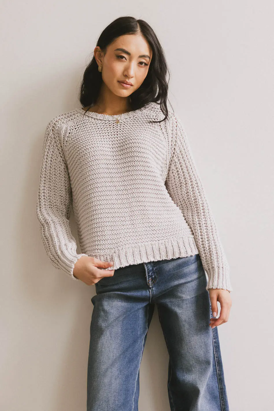 Juniper Textured Sweater in Grey - FINAL SALE