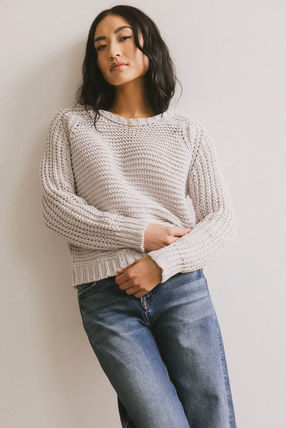 Juniper Textured Sweater in Grey - FINAL SALE - Image 3