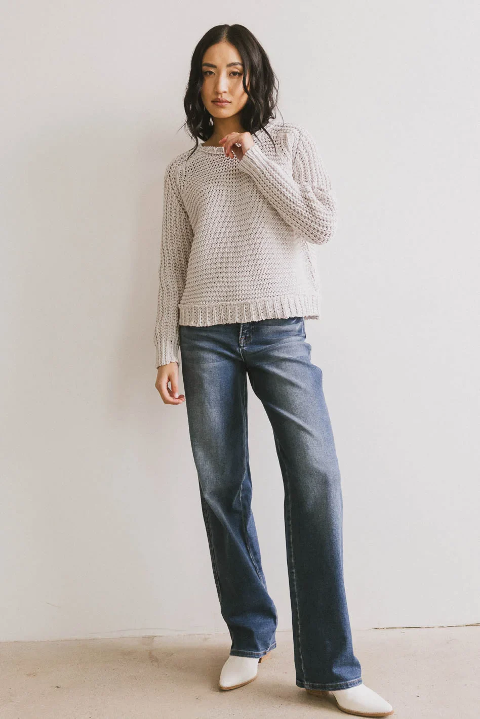 Juniper Textured Sweater in Grey - FINAL SALE - Image 4