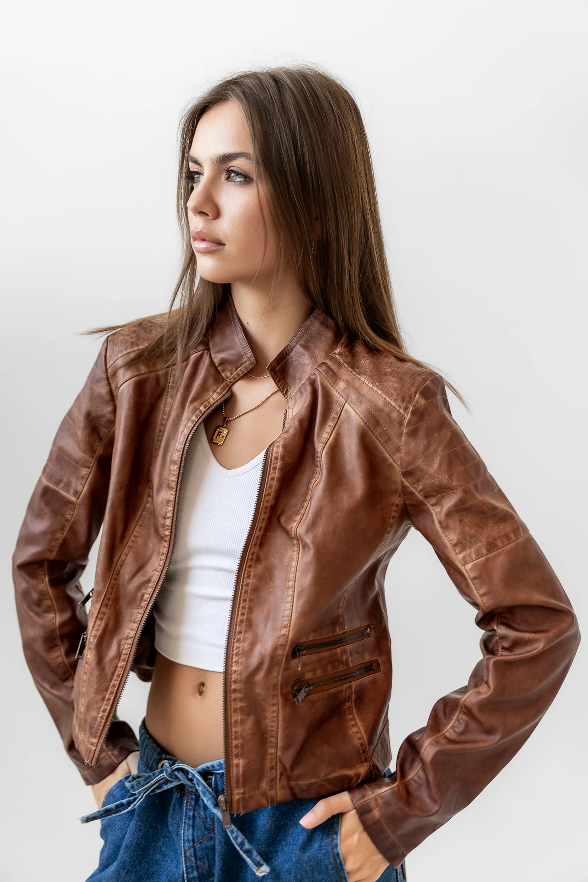 Kace Vegan Leather Jacket - Image 3