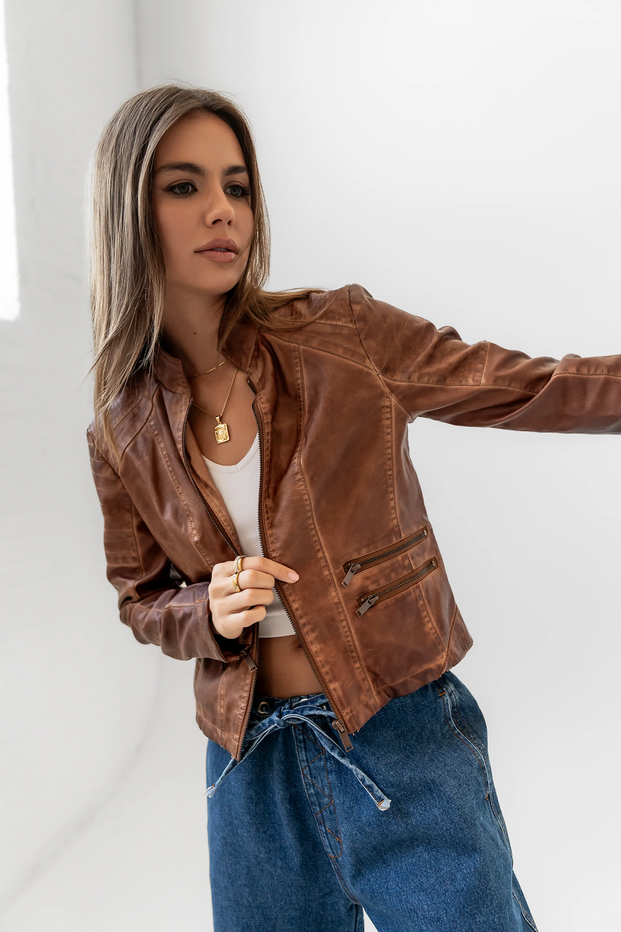 Kace Vegan Leather Jacket - Image 5