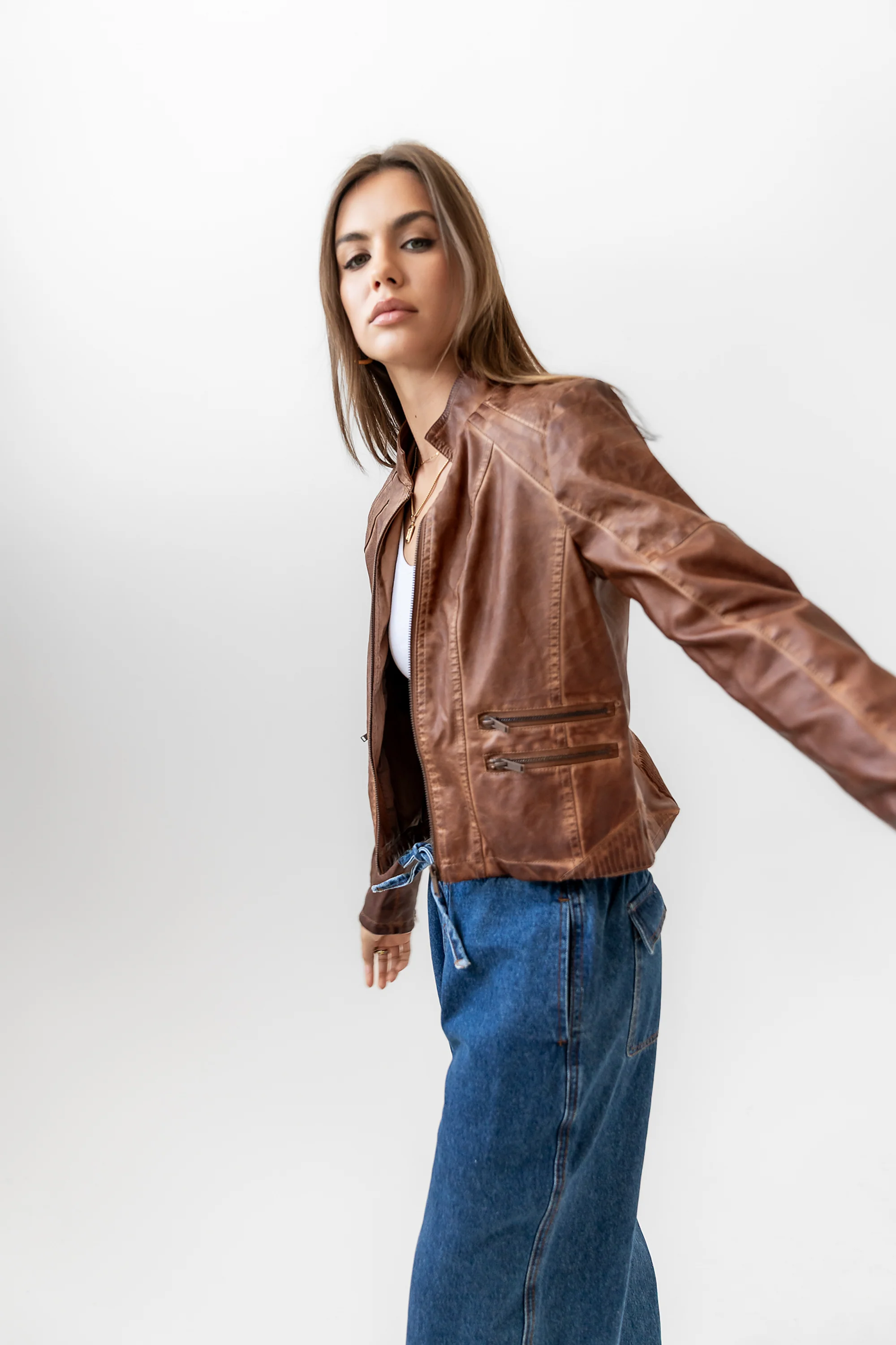 Kace Vegan Leather Jacket - Image 7