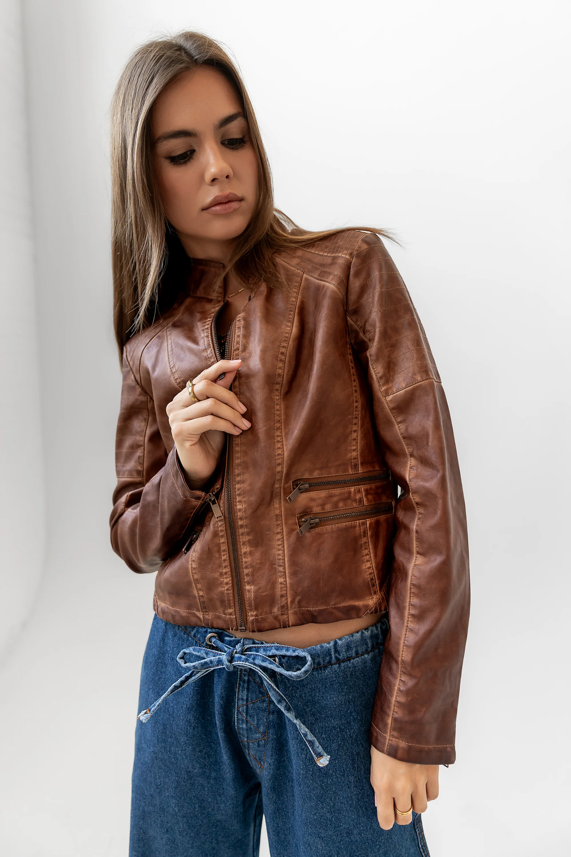 Kace Vegan Leather Jacket - Image 8