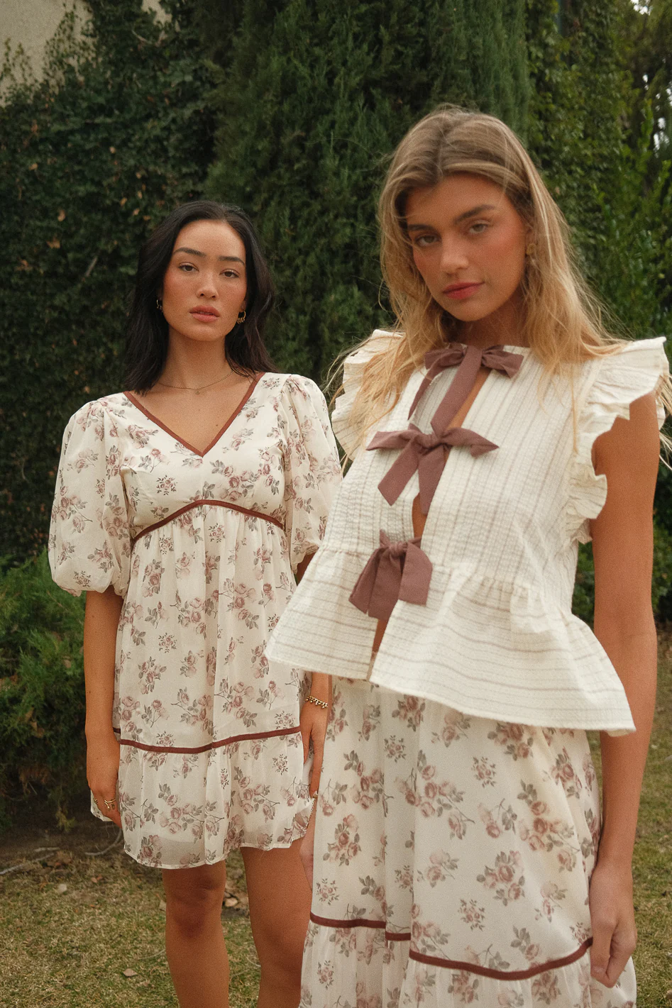 Kadie Tie Front Blouse in Mocha - FINAL SALE - Image 2