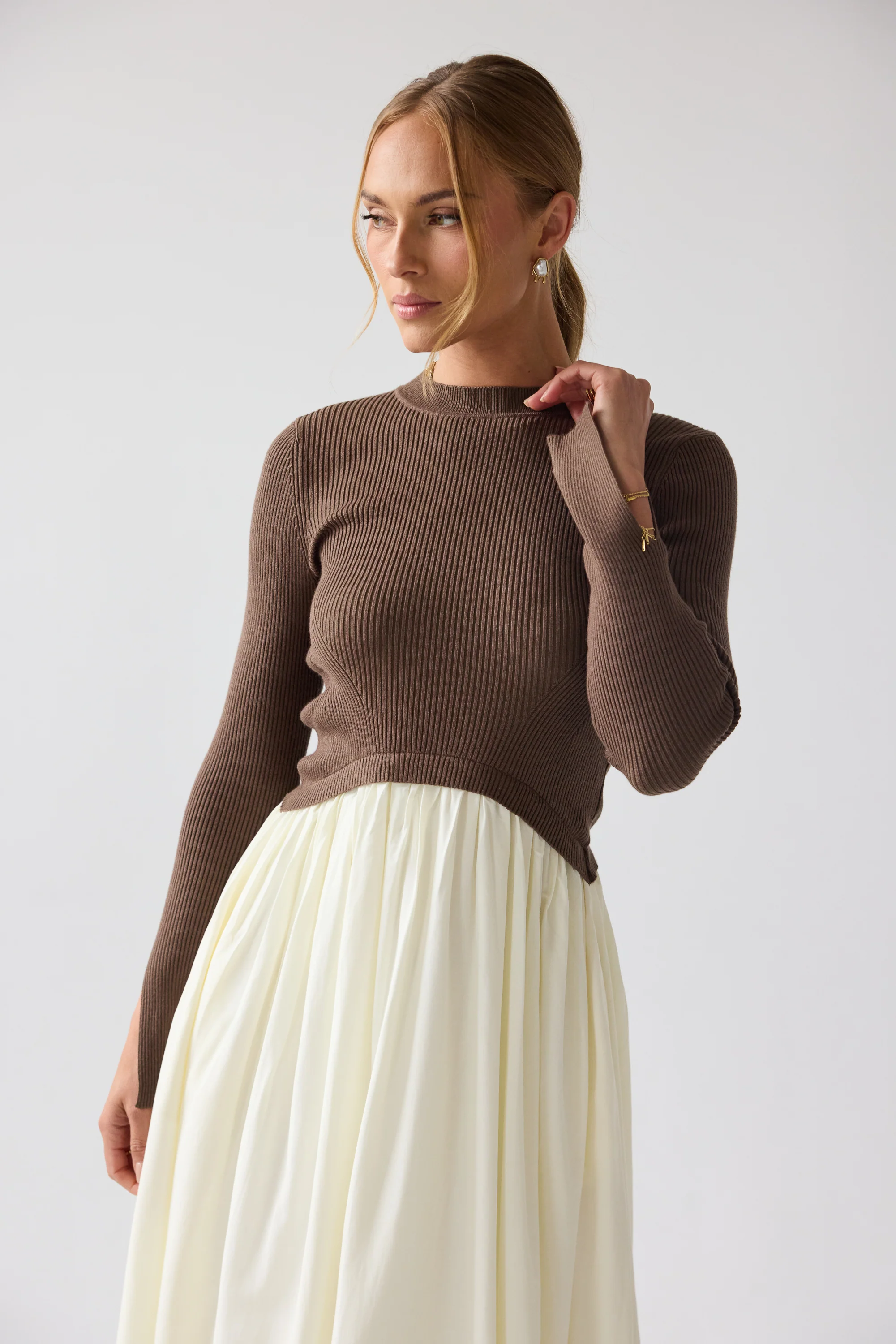 Kaison Mixed Media Midi Dress - FINAL SALE - Image 4