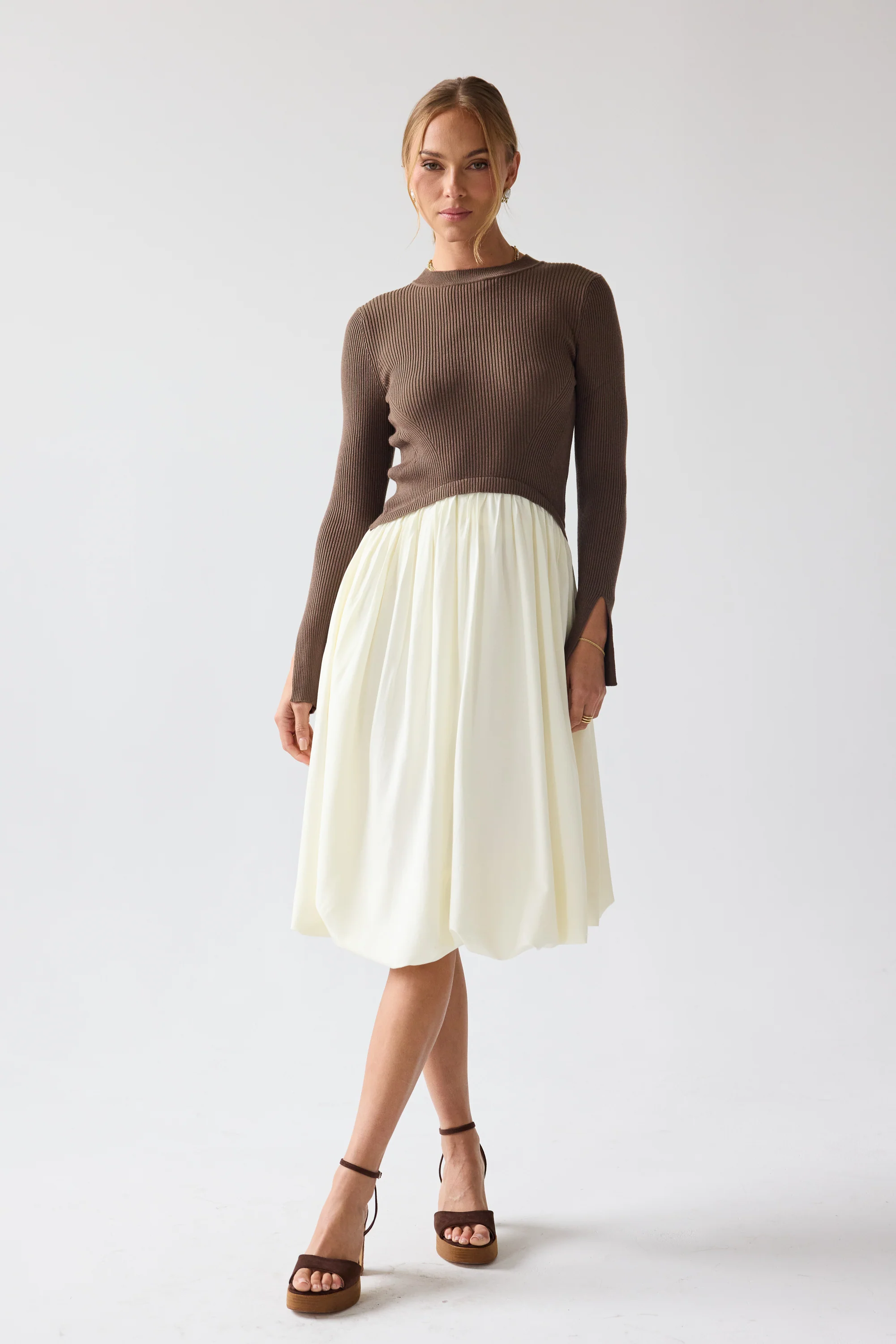 Kaison Mixed Media Midi Dress - FINAL SALE - Image 5