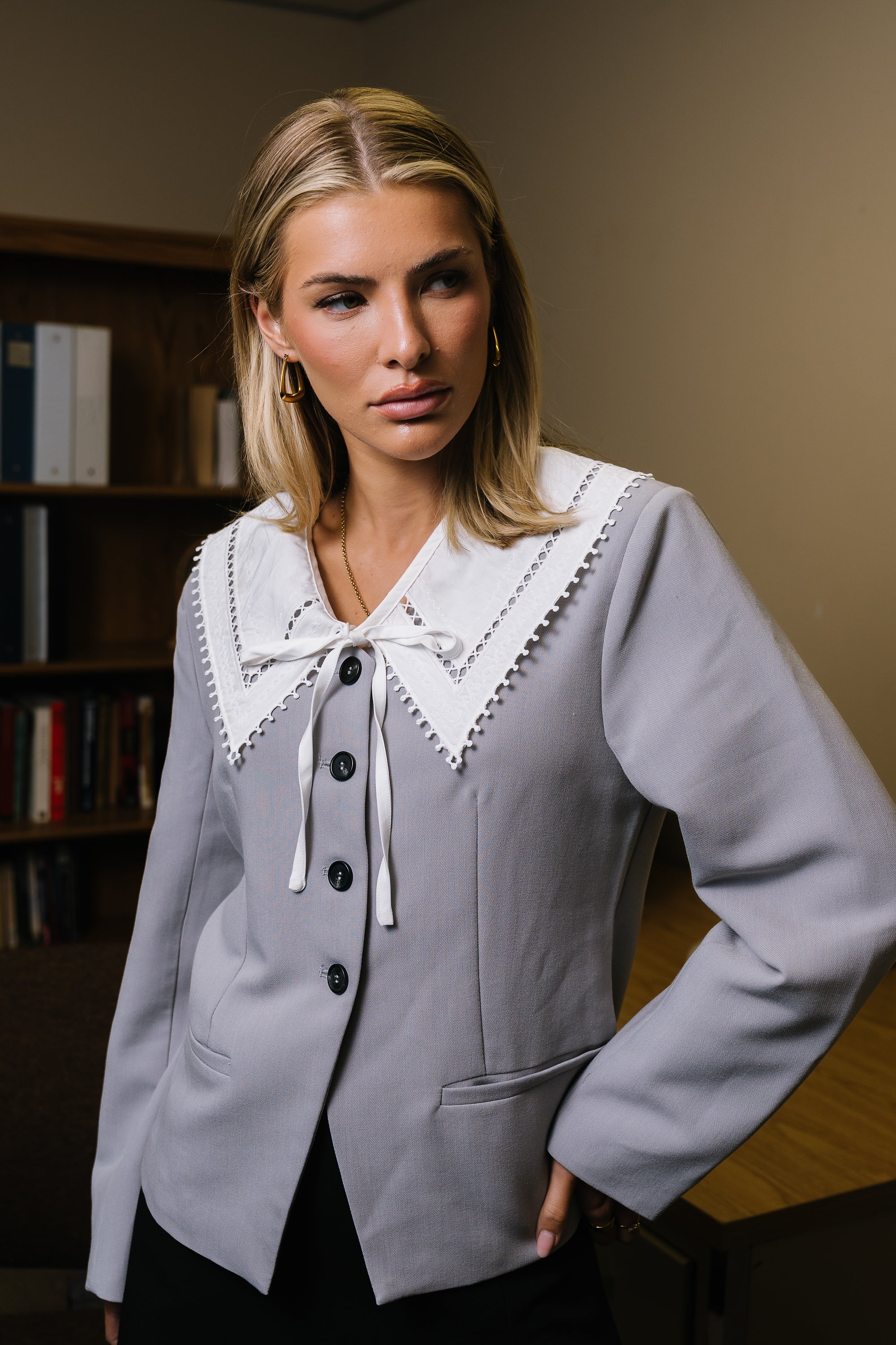 Kalani Collared Blazer in Grey - Image 5