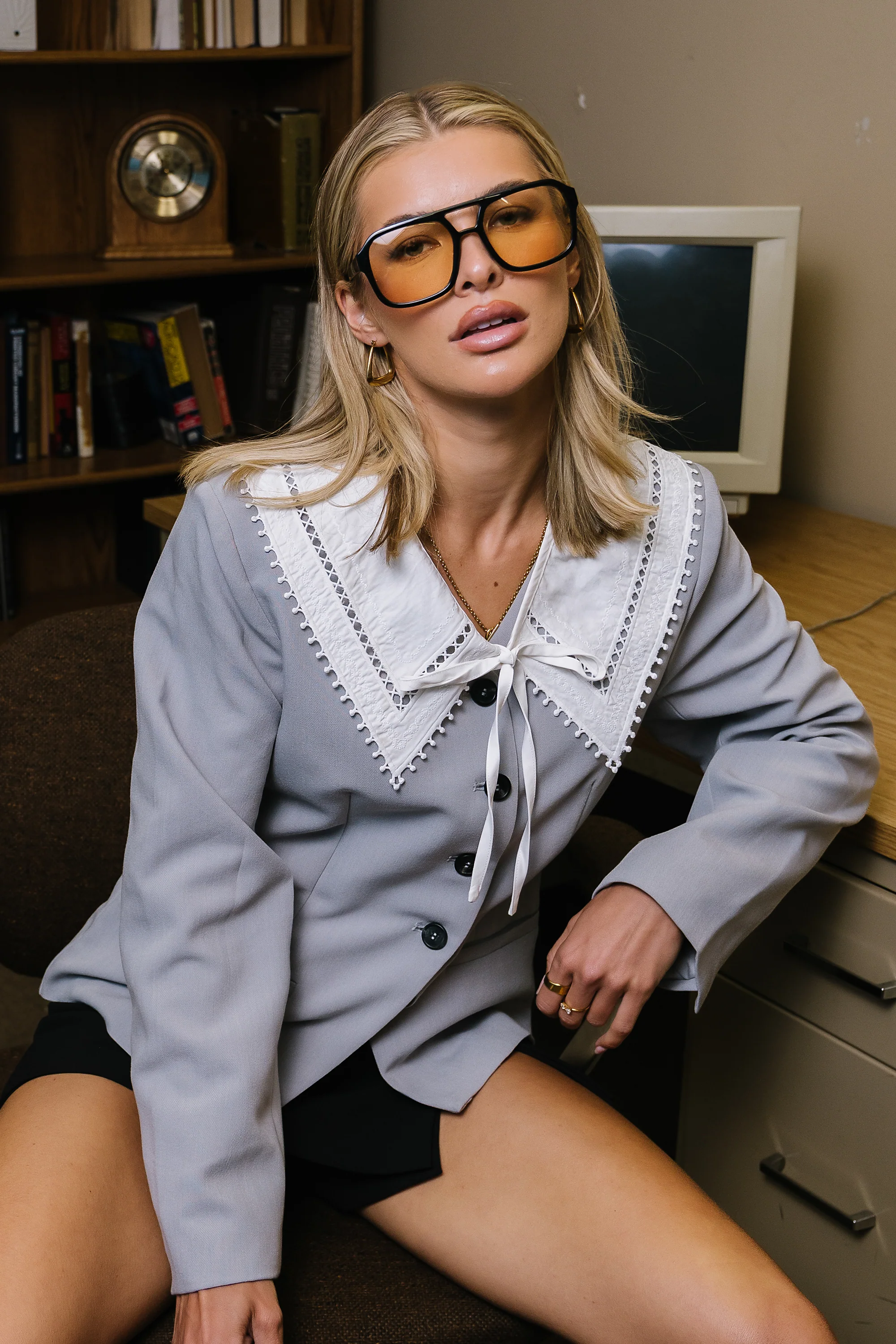 Kalani Collared Blazer in Grey - Image 6