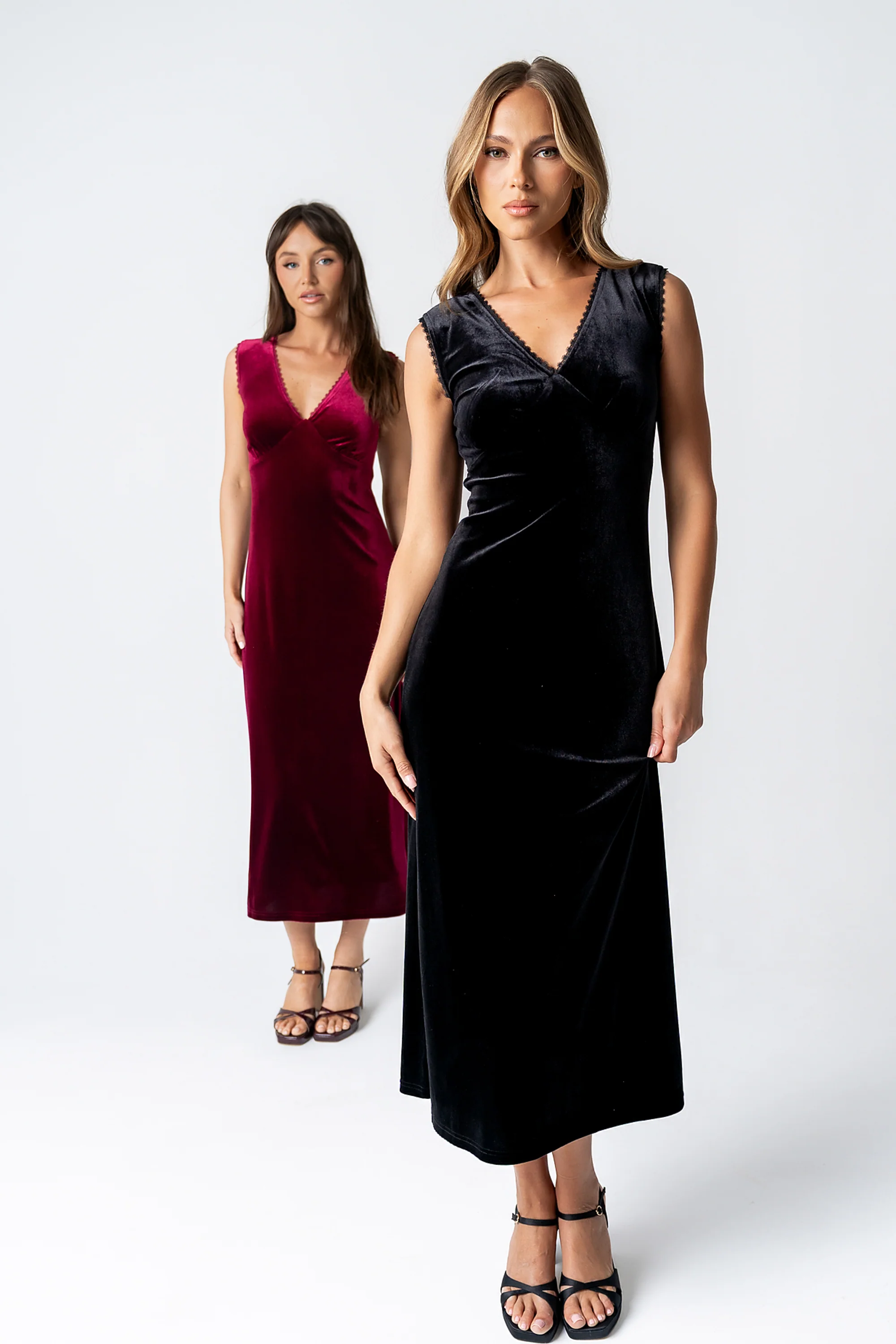 Kalani Velvet Maxi Dress in Black - FINAL SALE - Image 2