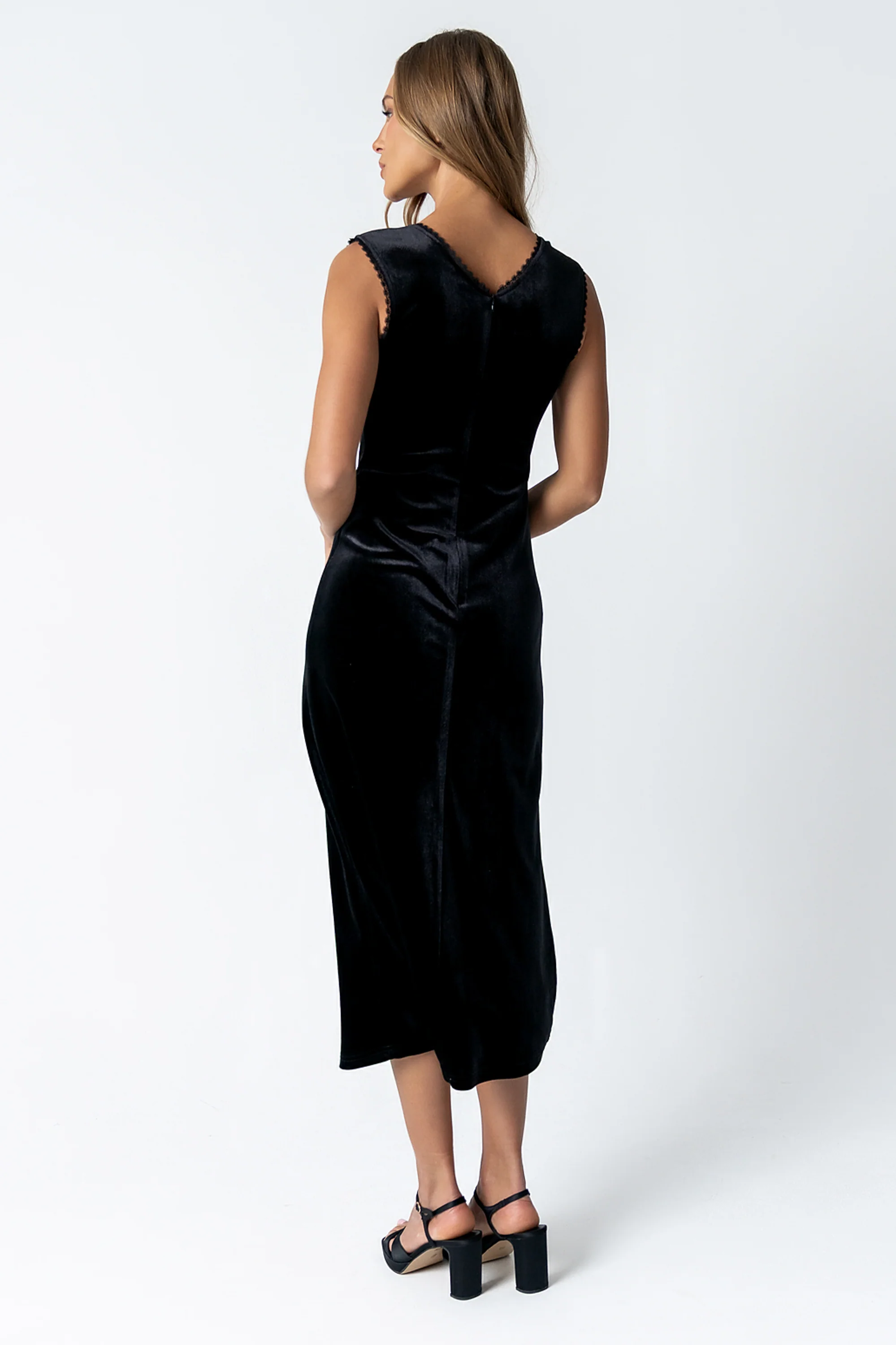 Kalani Velvet Maxi Dress in Black - FINAL SALE - Image 4