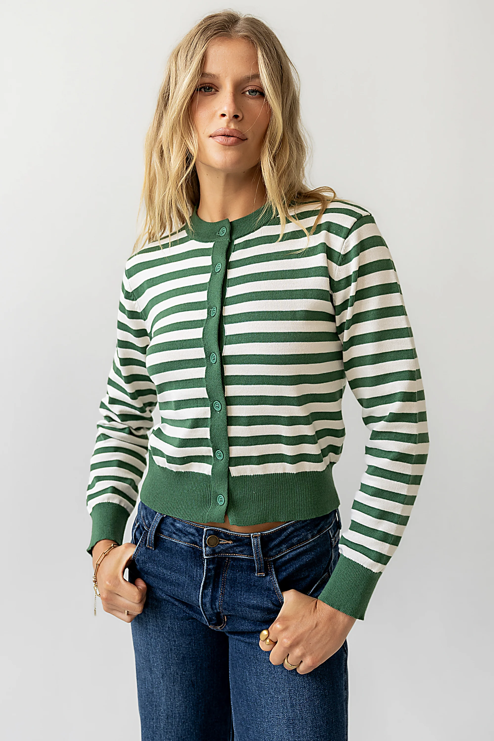Kali Striped Sweater in Green - FINAL SALE - Image 4
