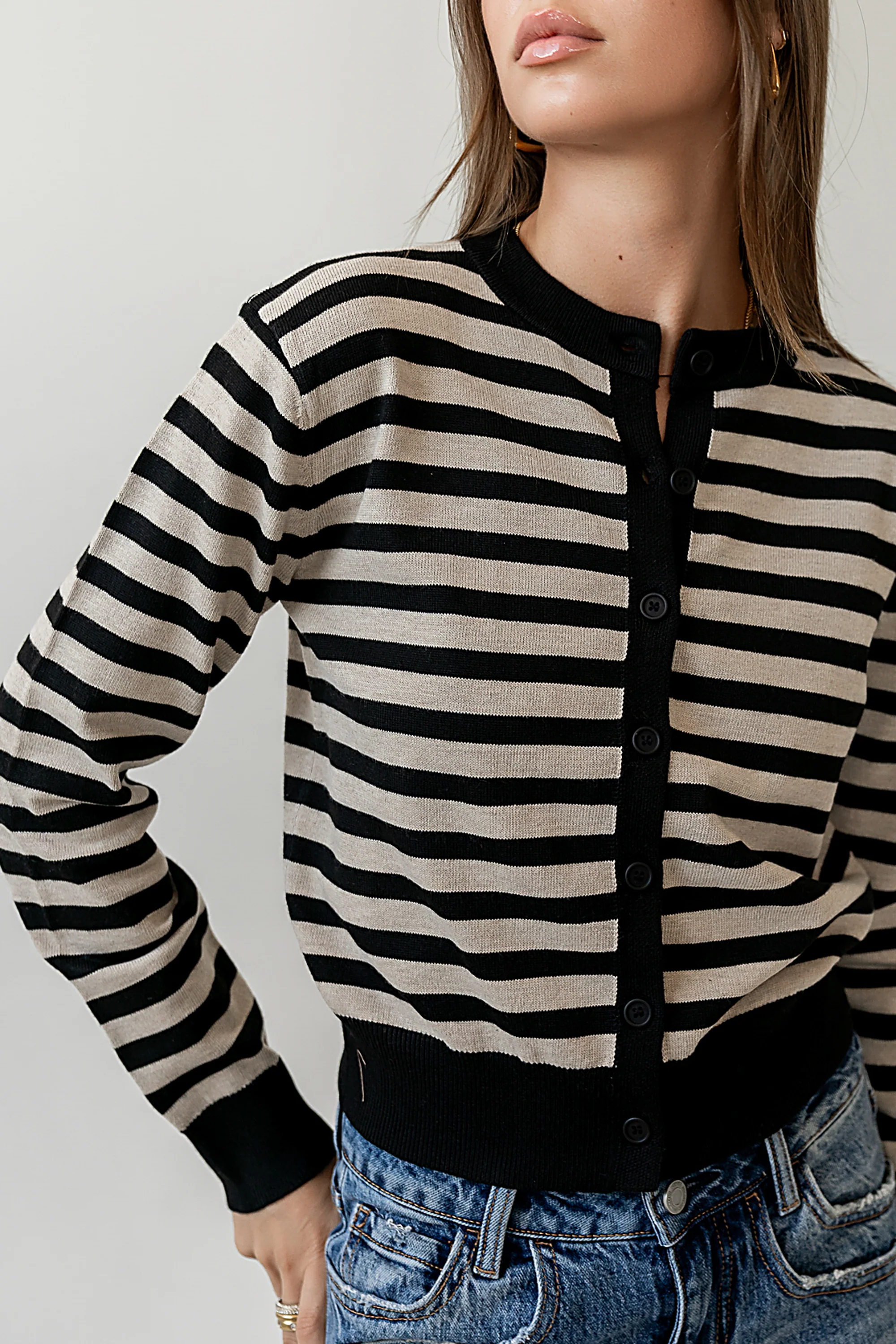 Kali Striped Sweater in Taupe - FINAL SALE - Image 7