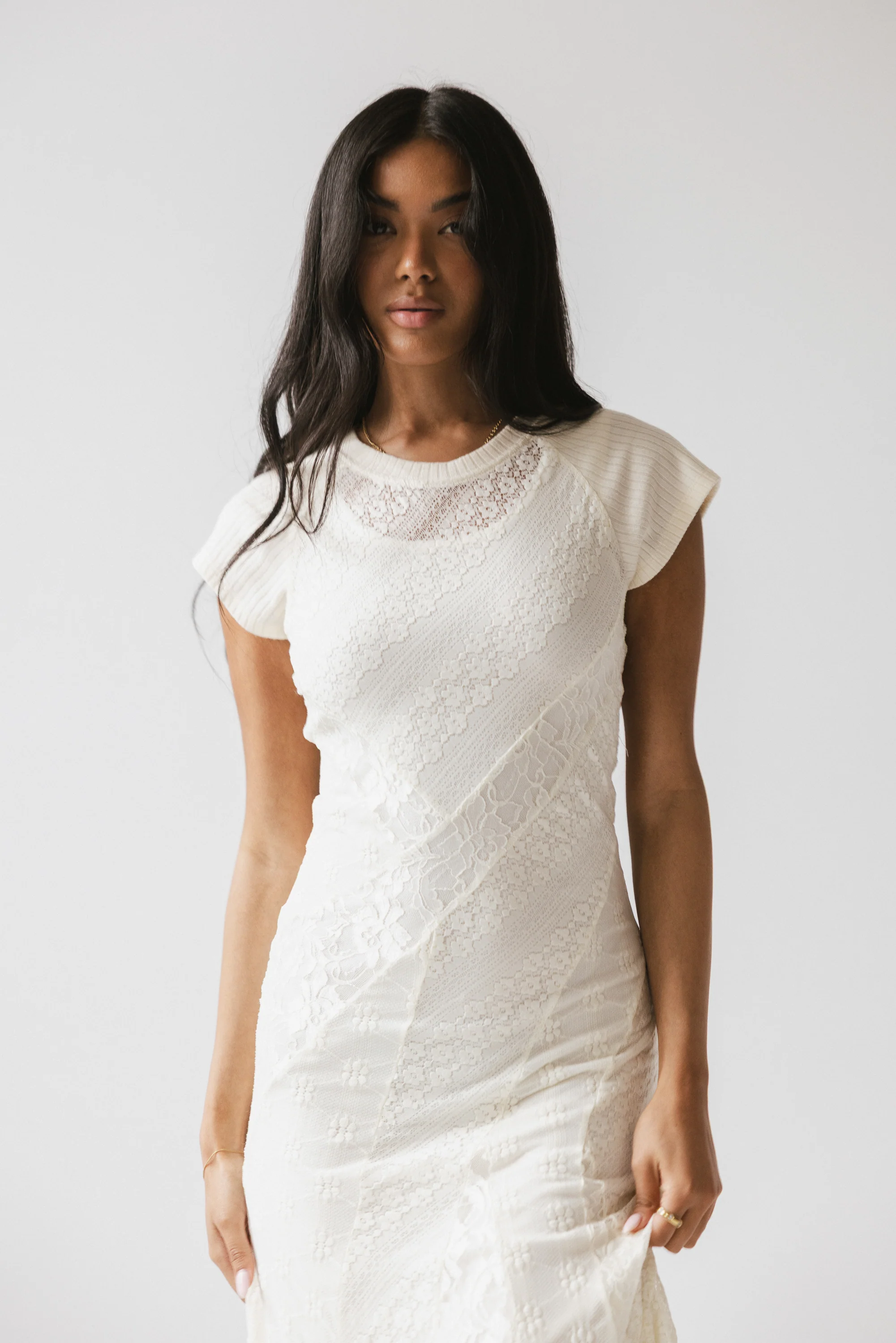 Kameron Lace Maxi Dress in Cream - Image 2