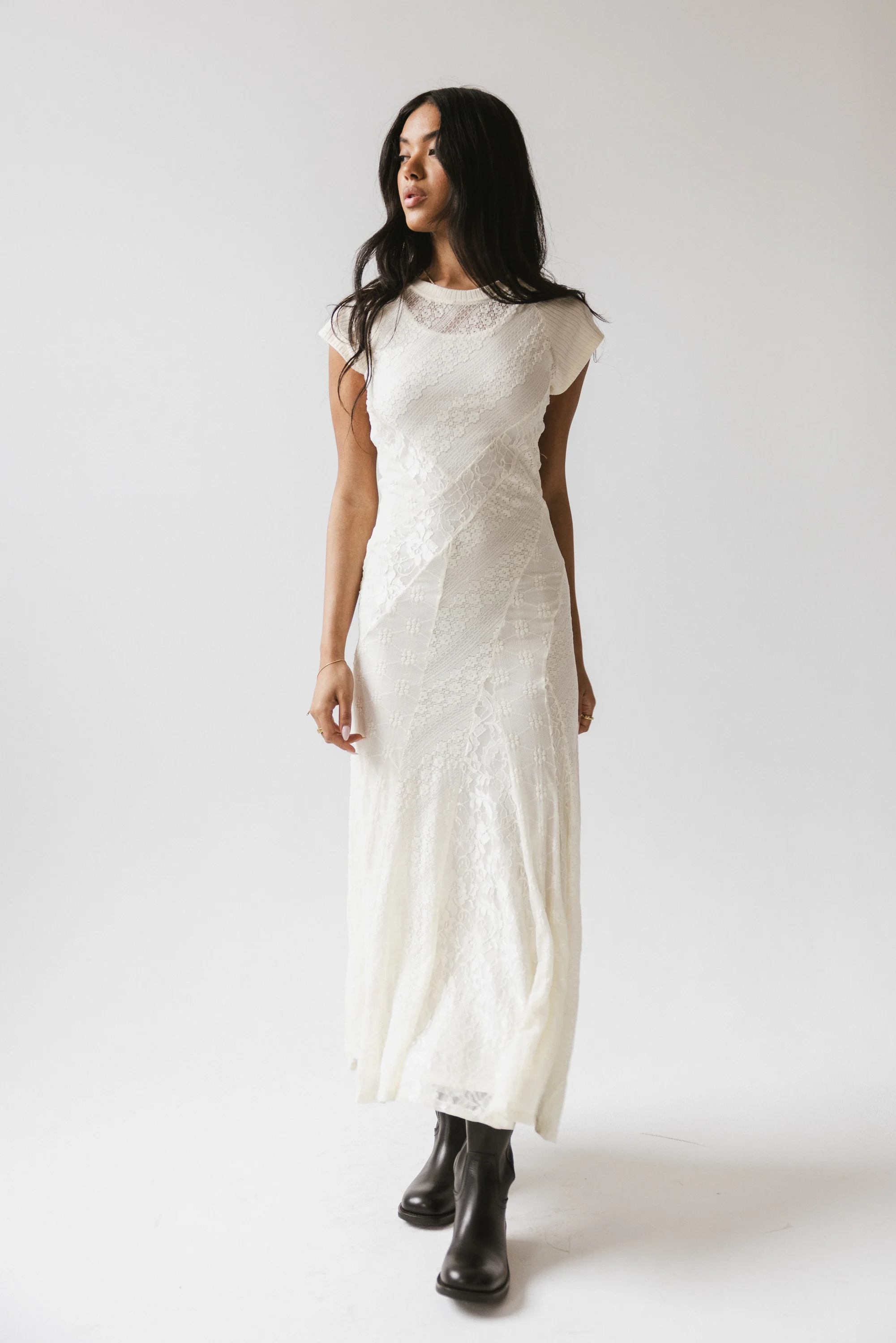 Kameron Lace Maxi Dress in Cream - Image 5