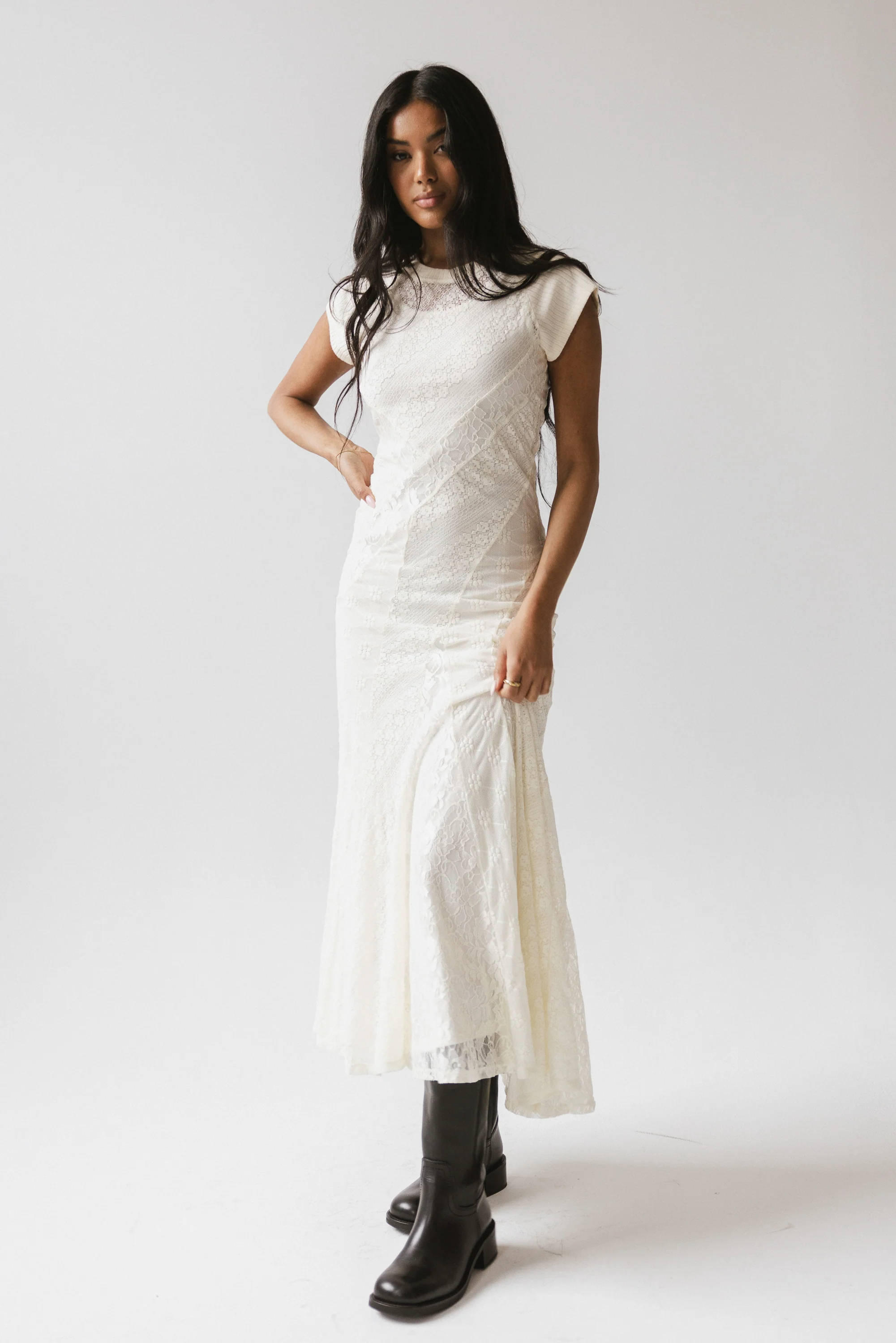Kameron Lace Maxi Dress in Cream - Image 6