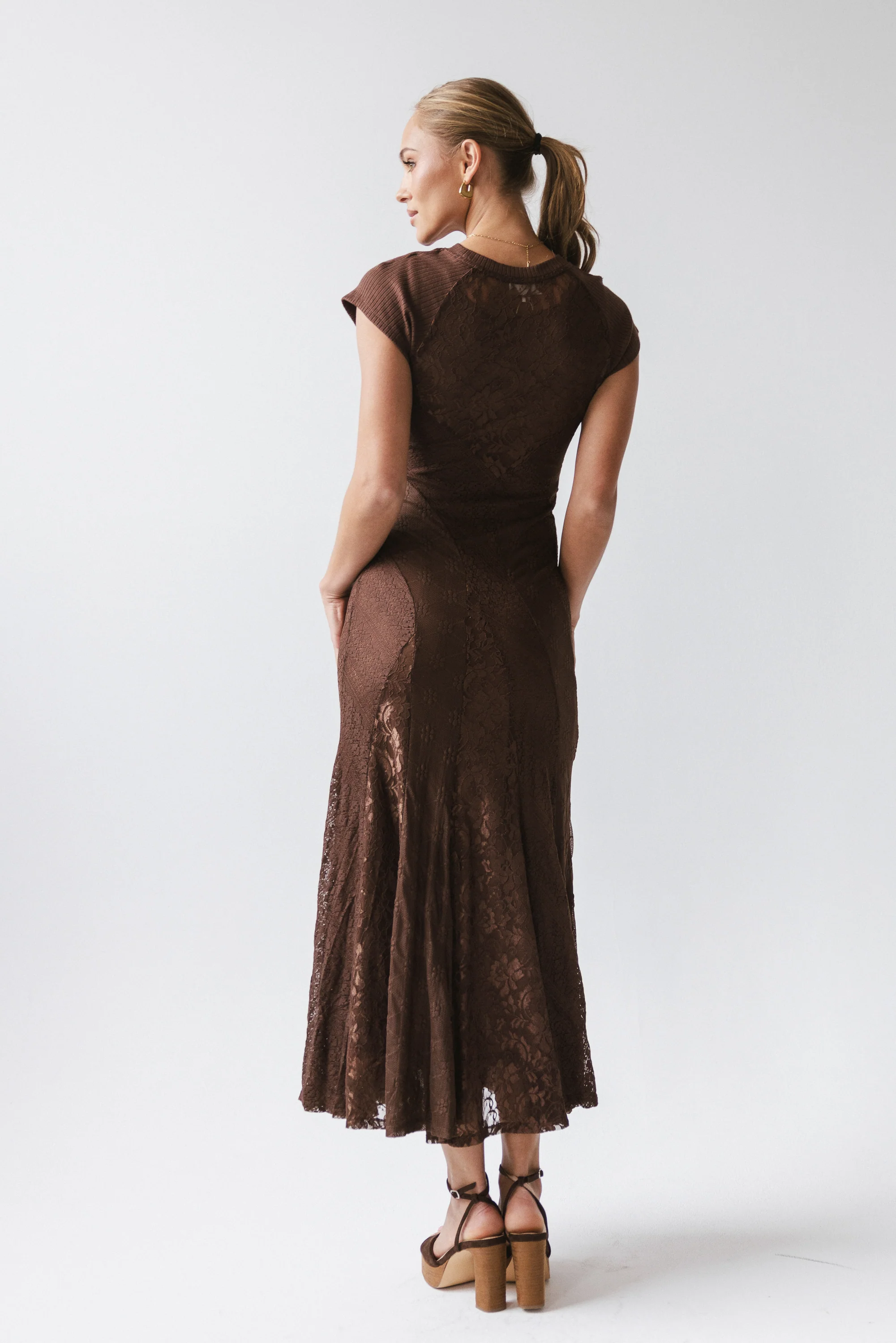 Kameron Lace Maxi Dress in Brown - Image 5