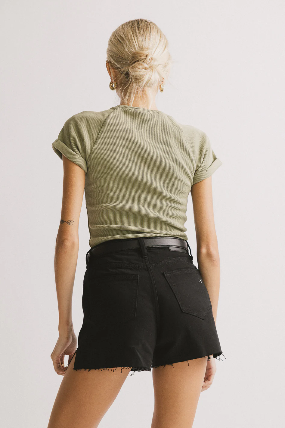 Kammie Ribbed Basic Tee in Sage - FINAL SALE - Image 2