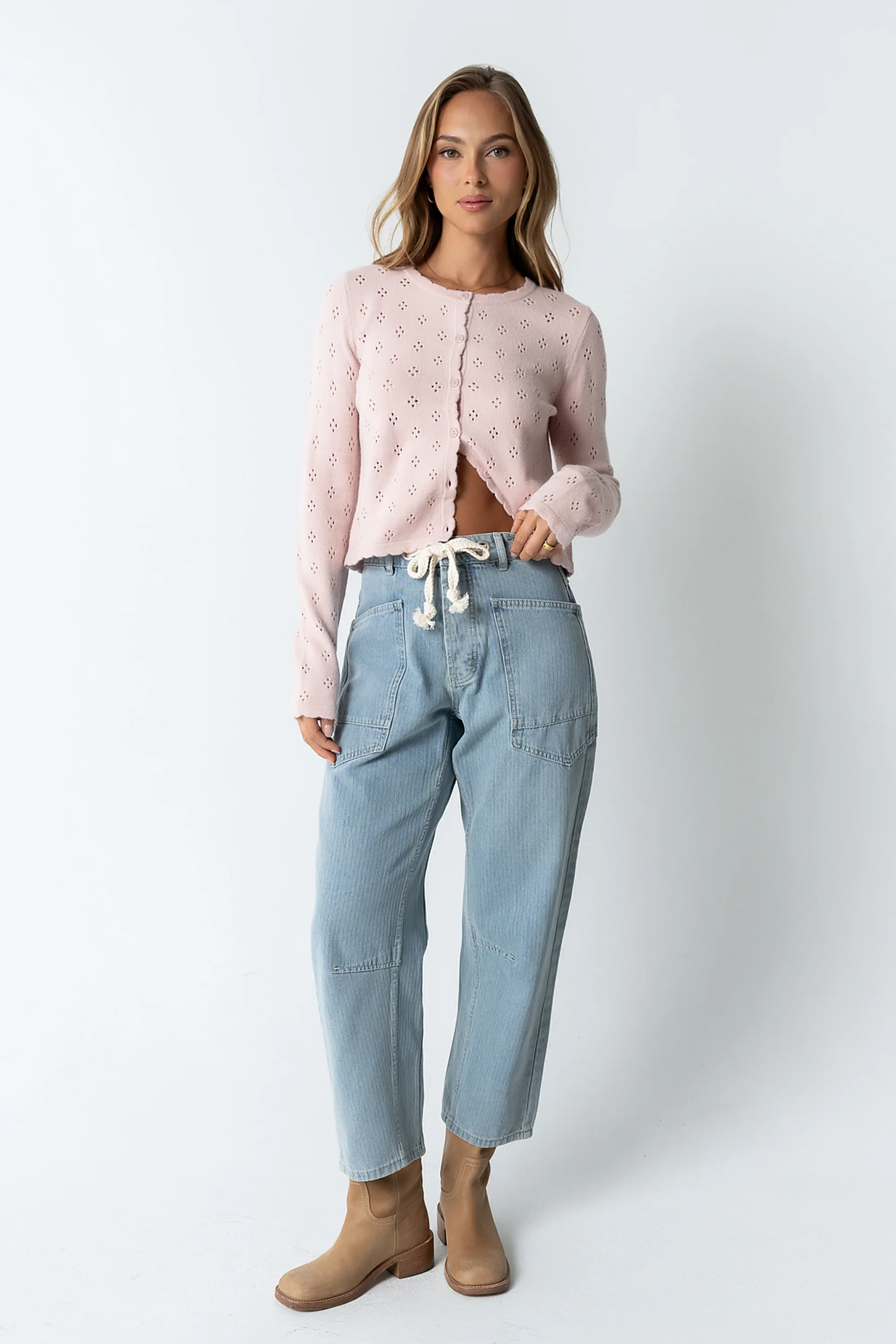Kandy Scalloped Sweater in Pink - Image 2