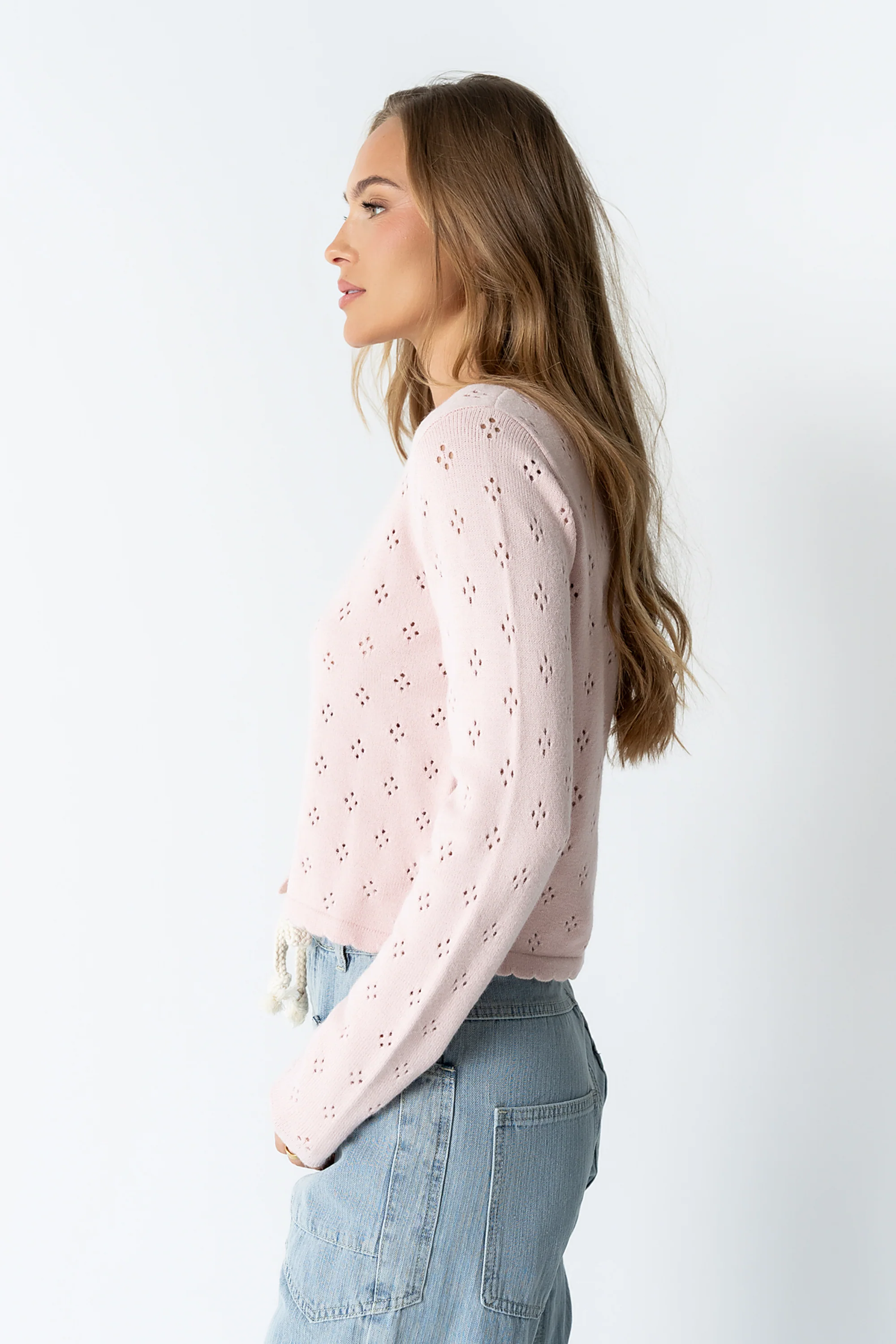 Kandy Scalloped Sweater in Pink - Image 4