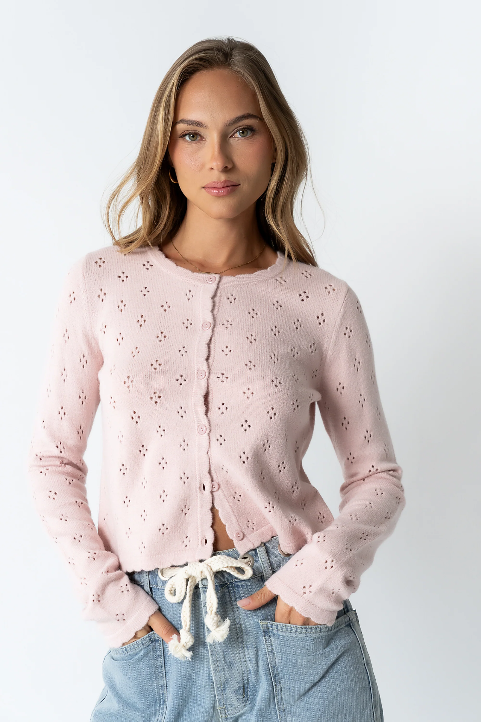 Kandy Scalloped Sweater in Pink - Image 5