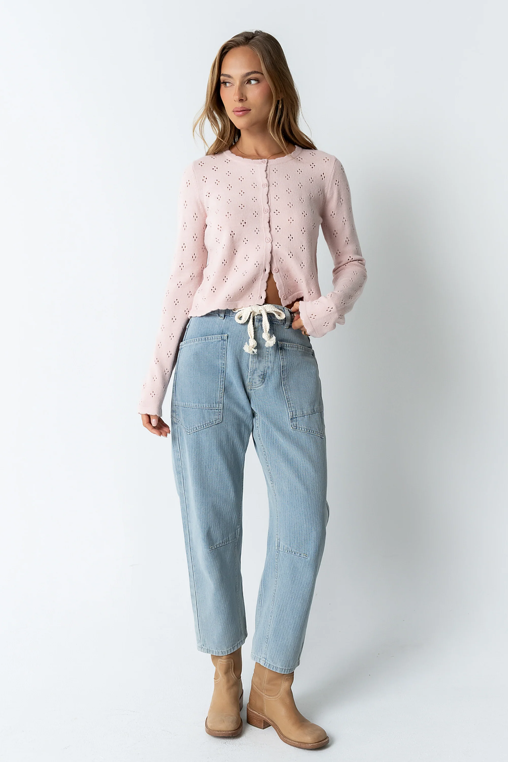 Kandy Scalloped Sweater in Pink - Image 7