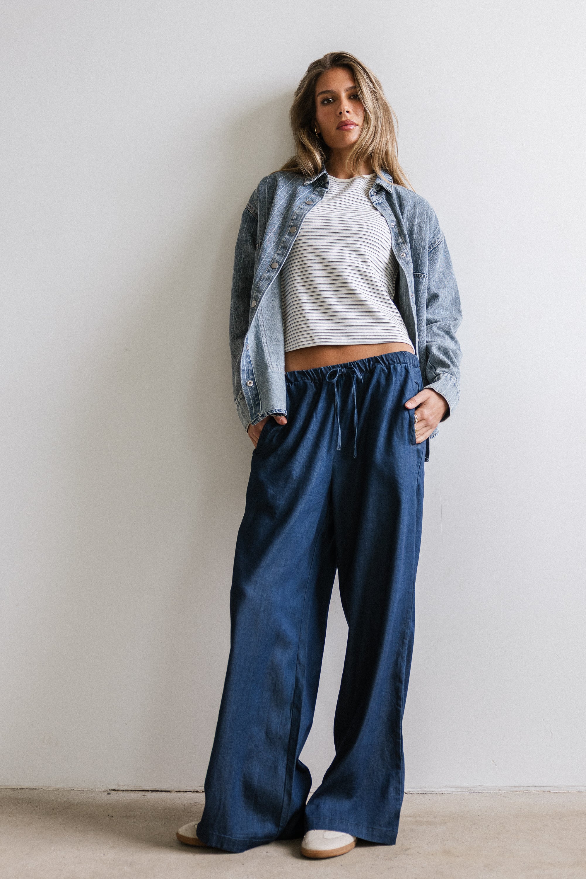 Kandy Striped Denim Shacket - FINAL SALE - Image 5
