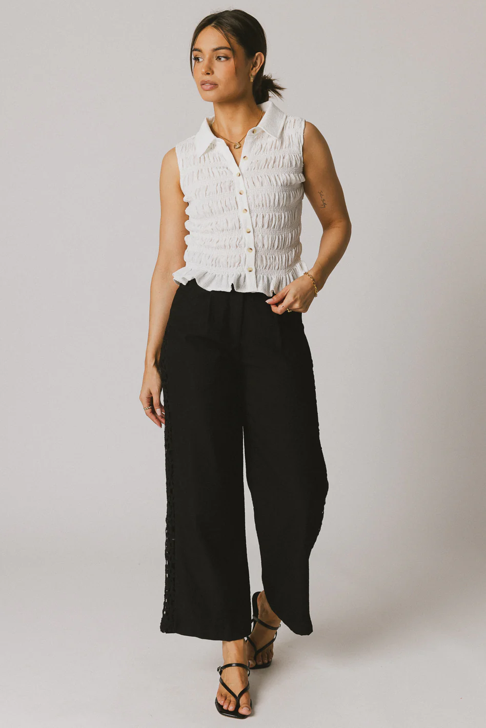 Karie Crochet Pants in Black - FINAL SALE - Image 3