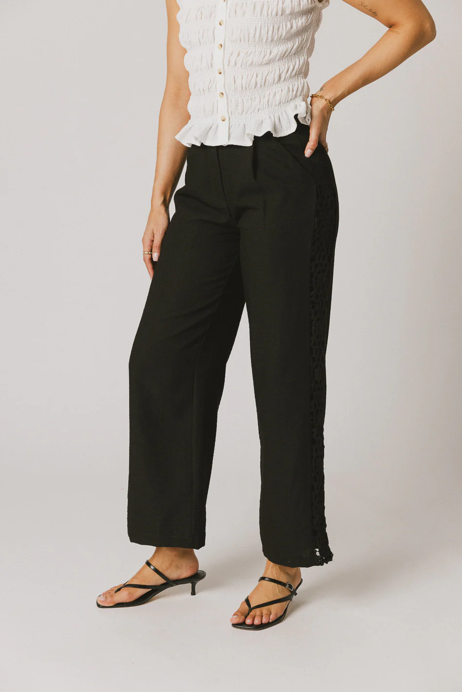 Karie Crochet Pants in Black - FINAL SALE - Image 4