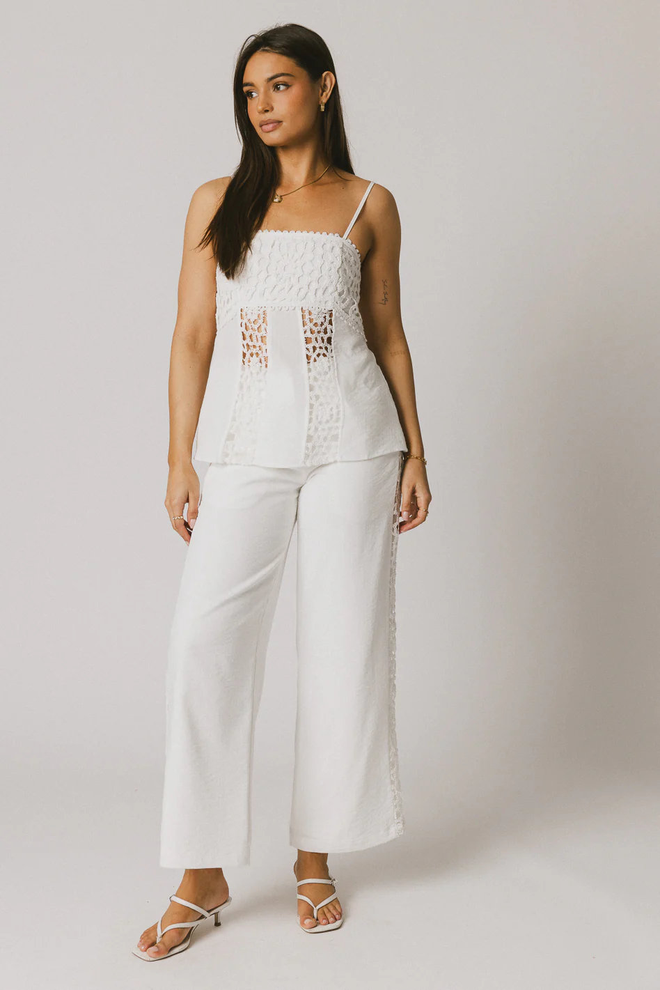 Karie Crochet Pants in White - FINAL SALE - Image 6