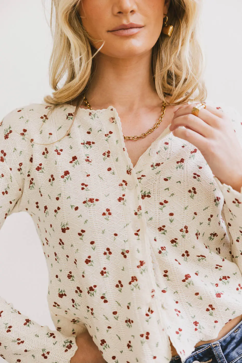 Karrie Floral Knit Cardigan - Image 3