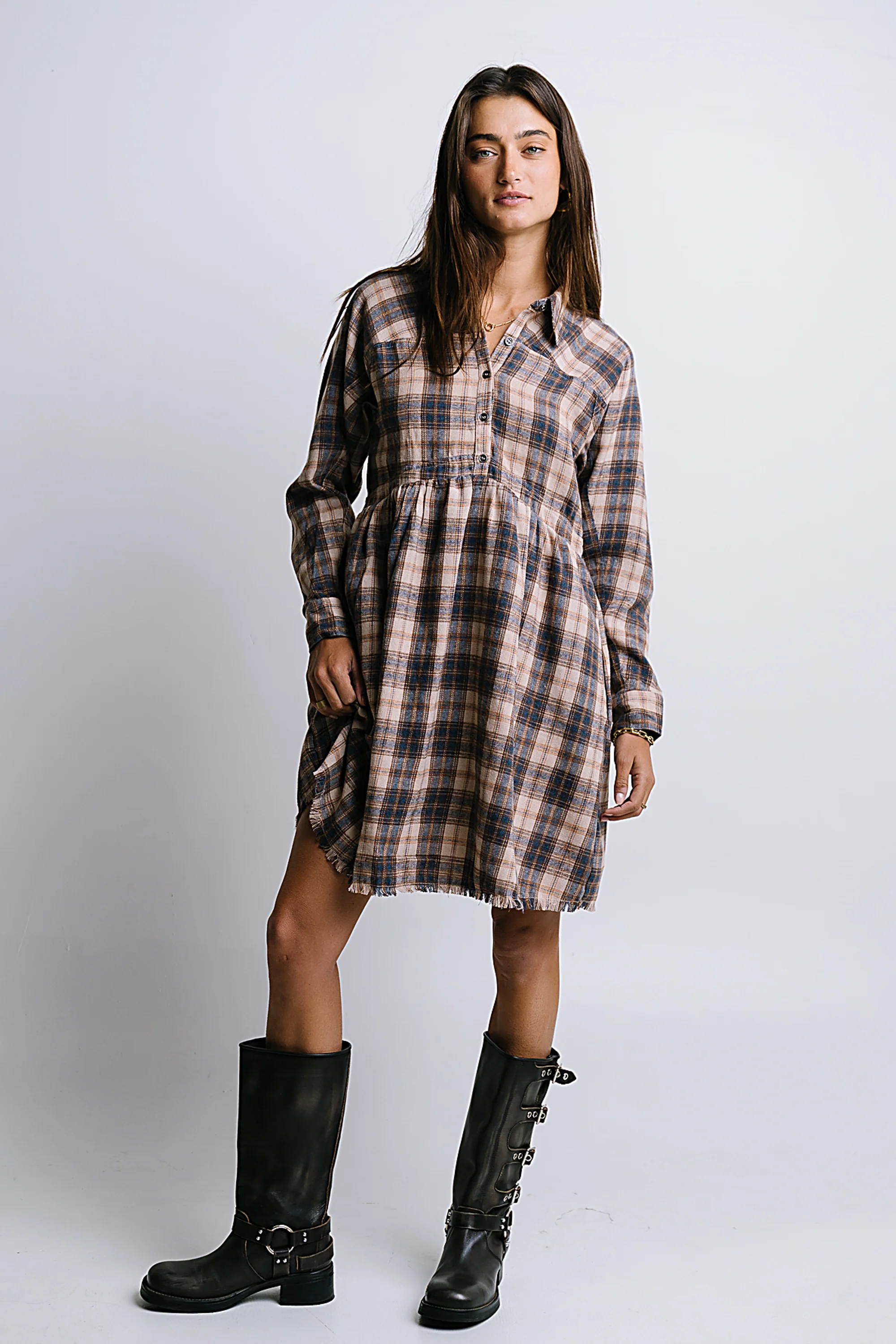 Karrie Plaid Mini Dress - FINAL SALE - Image 3