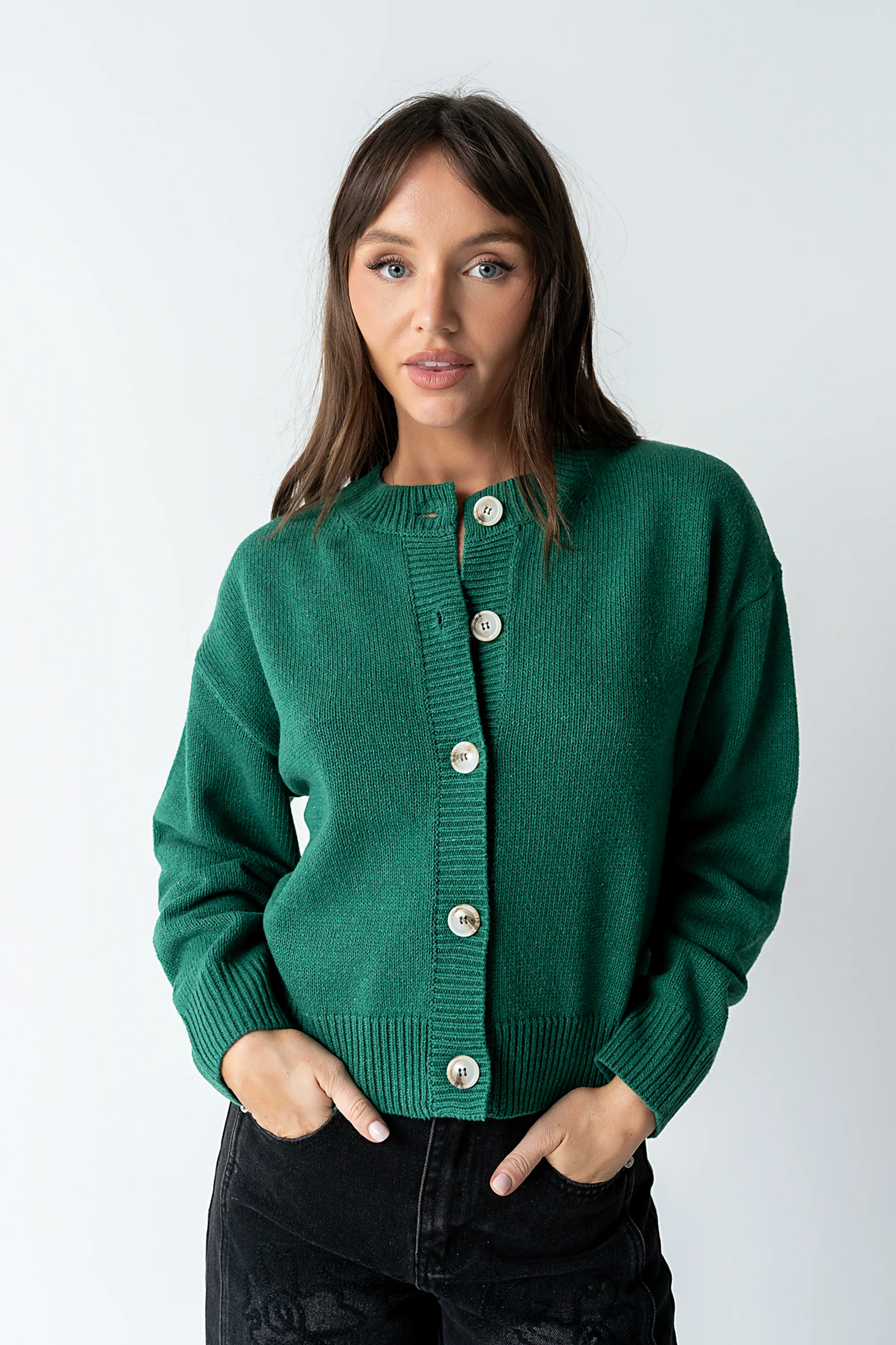 Kasen Knit Cardigan in Green - FINAL SALE - Image 4