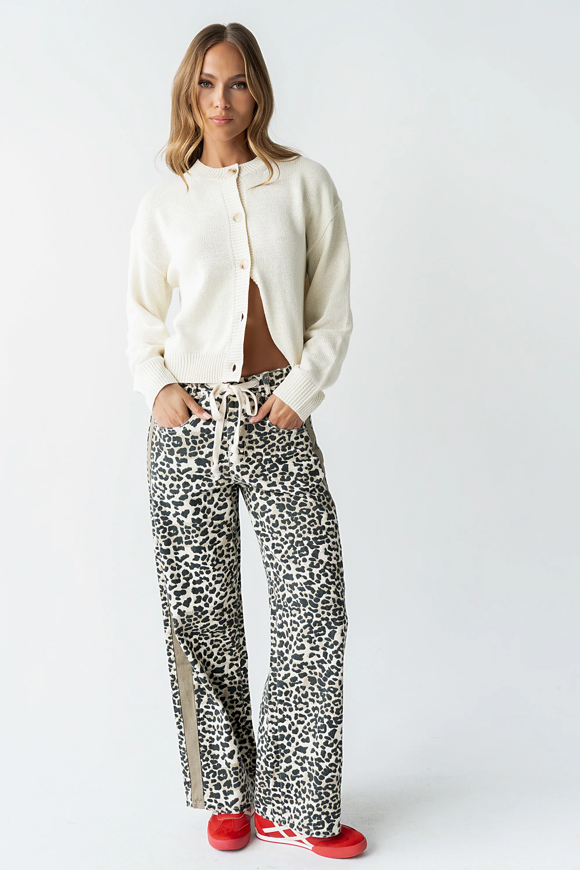 Kasen Knit Cardigan in Cream - FINAL SALE - Image 2