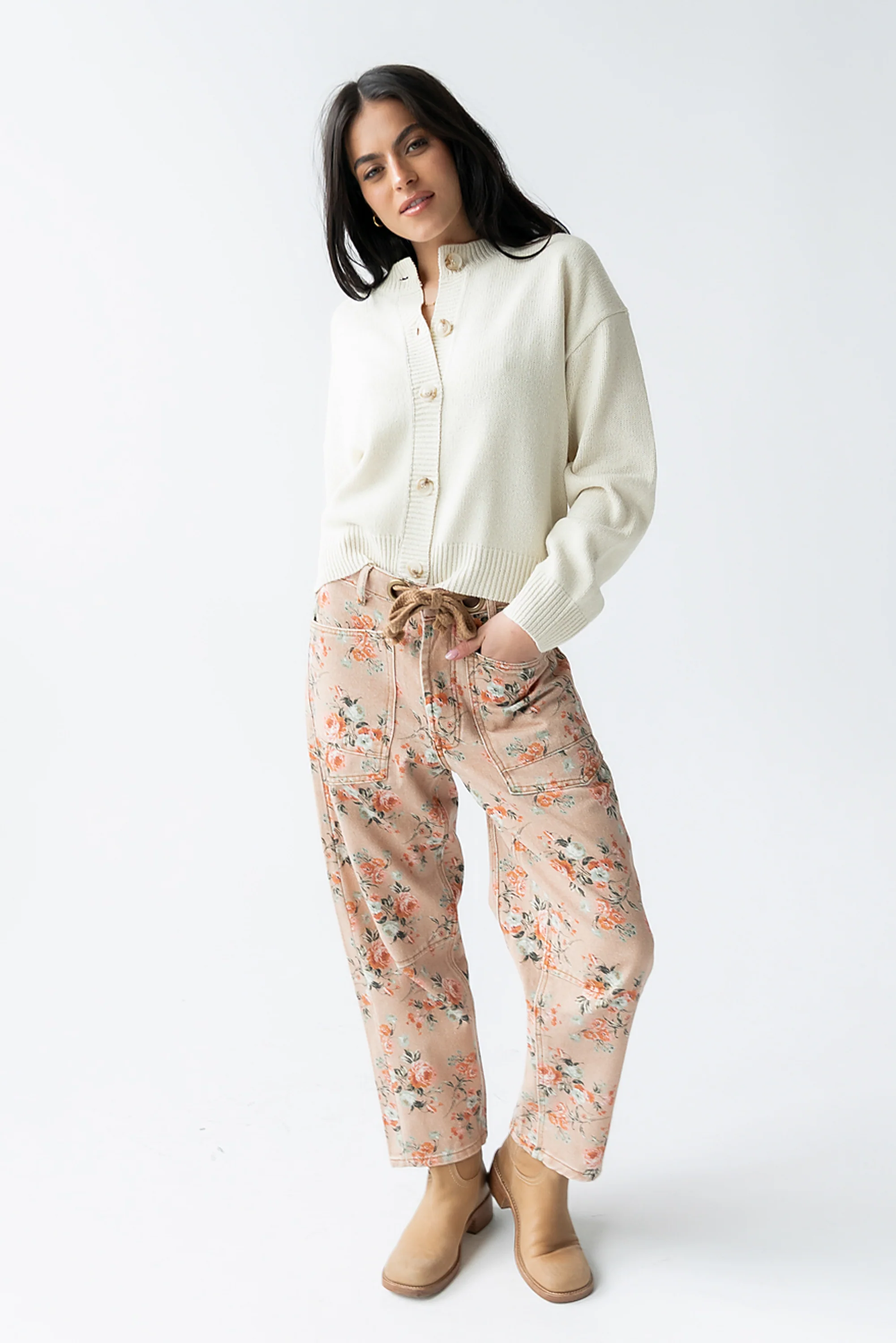 Kasen Knit Cardigan in Cream - FINAL SALE - Image 6